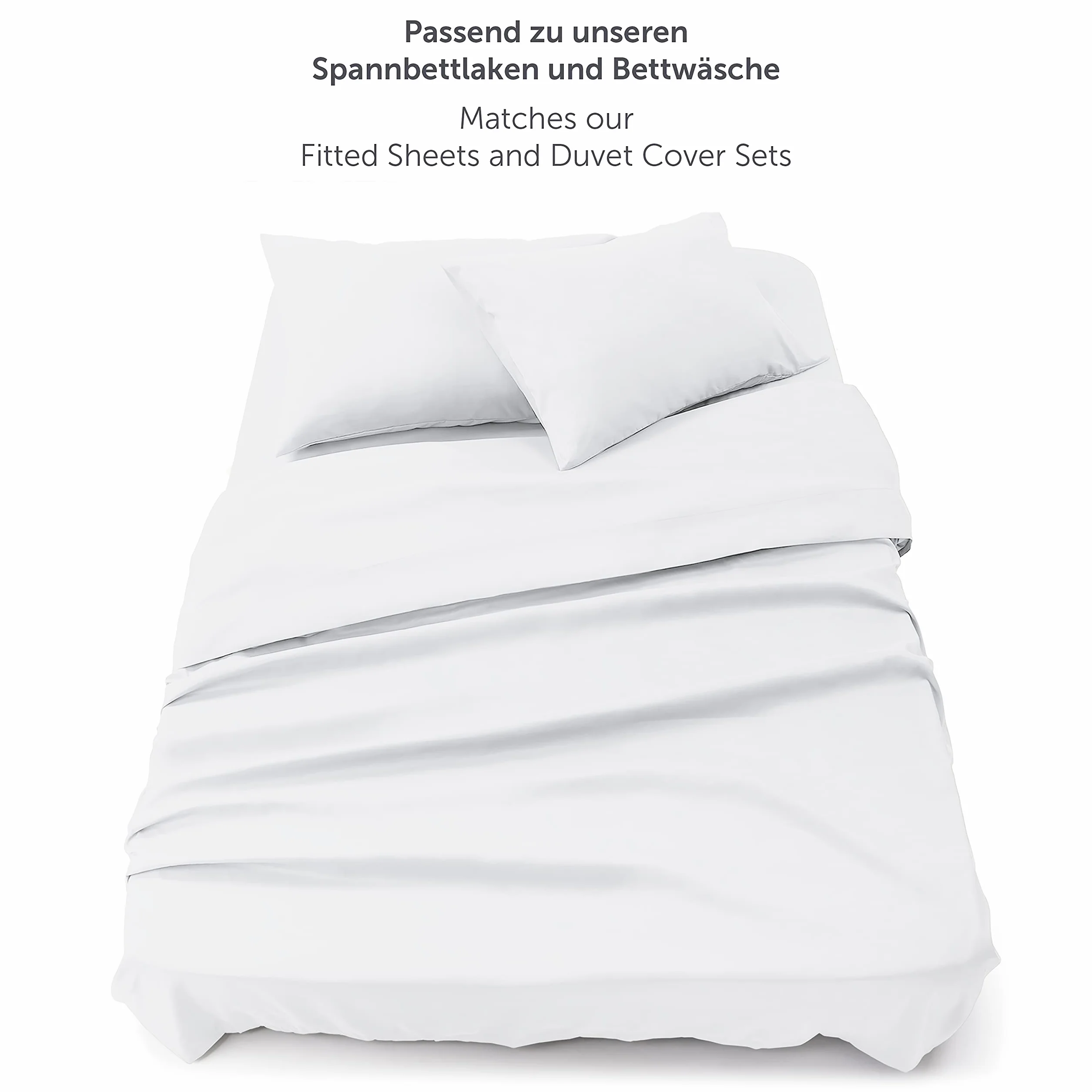Blumtal® Basic Prześcieradło 280x275 cm – Na materac 180x200 cm – Prześcieradło bez gumki – Certyfikat OEKO-TEX – Mikrofibra szczotkowana – Białe