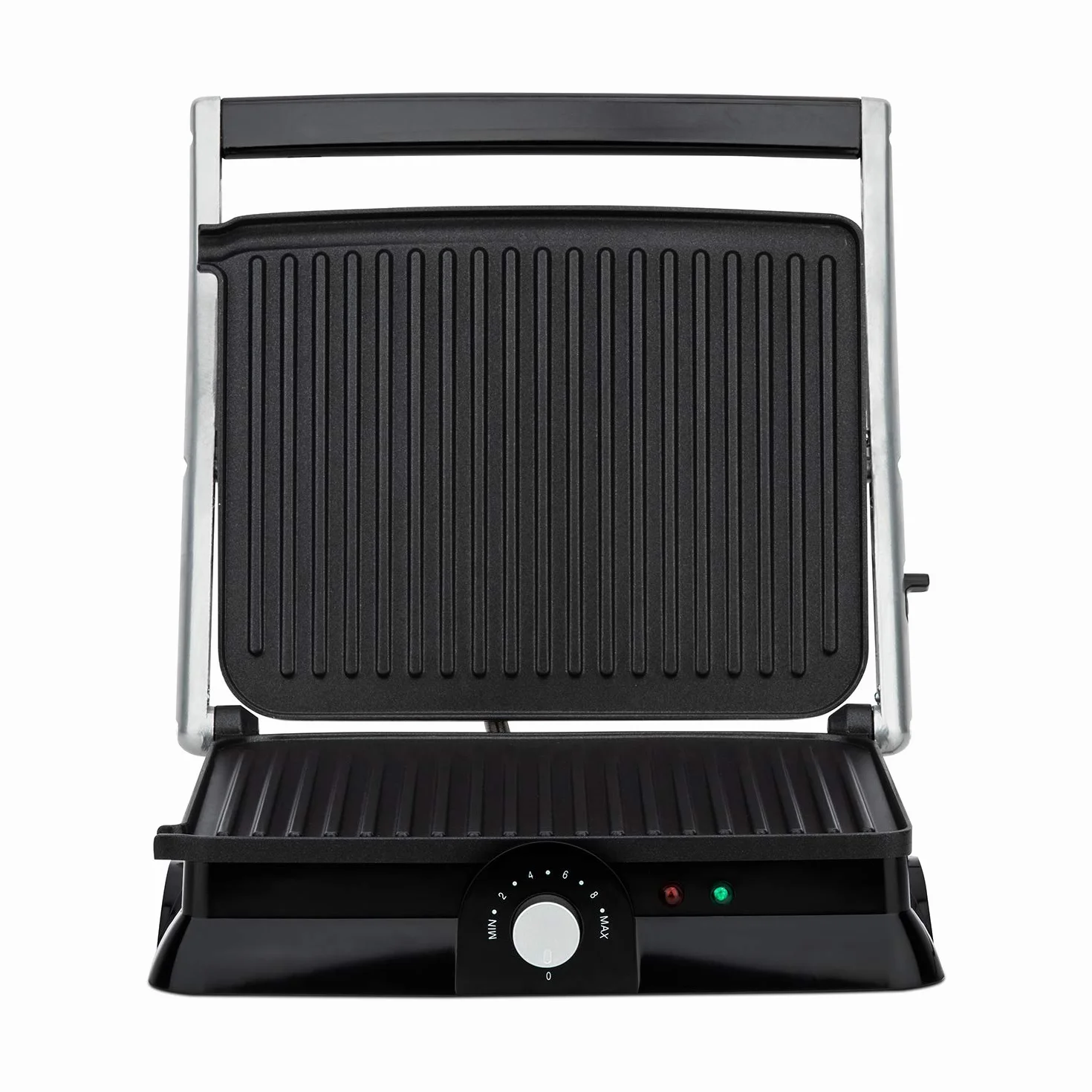 H.Koenig GR20 grill kontaktowy/całkowicie rozkładany/powłoka nieprzywierająca/bezstopniowa regulacja temperatury / 2000 W/stal nierdzewna/srebrny