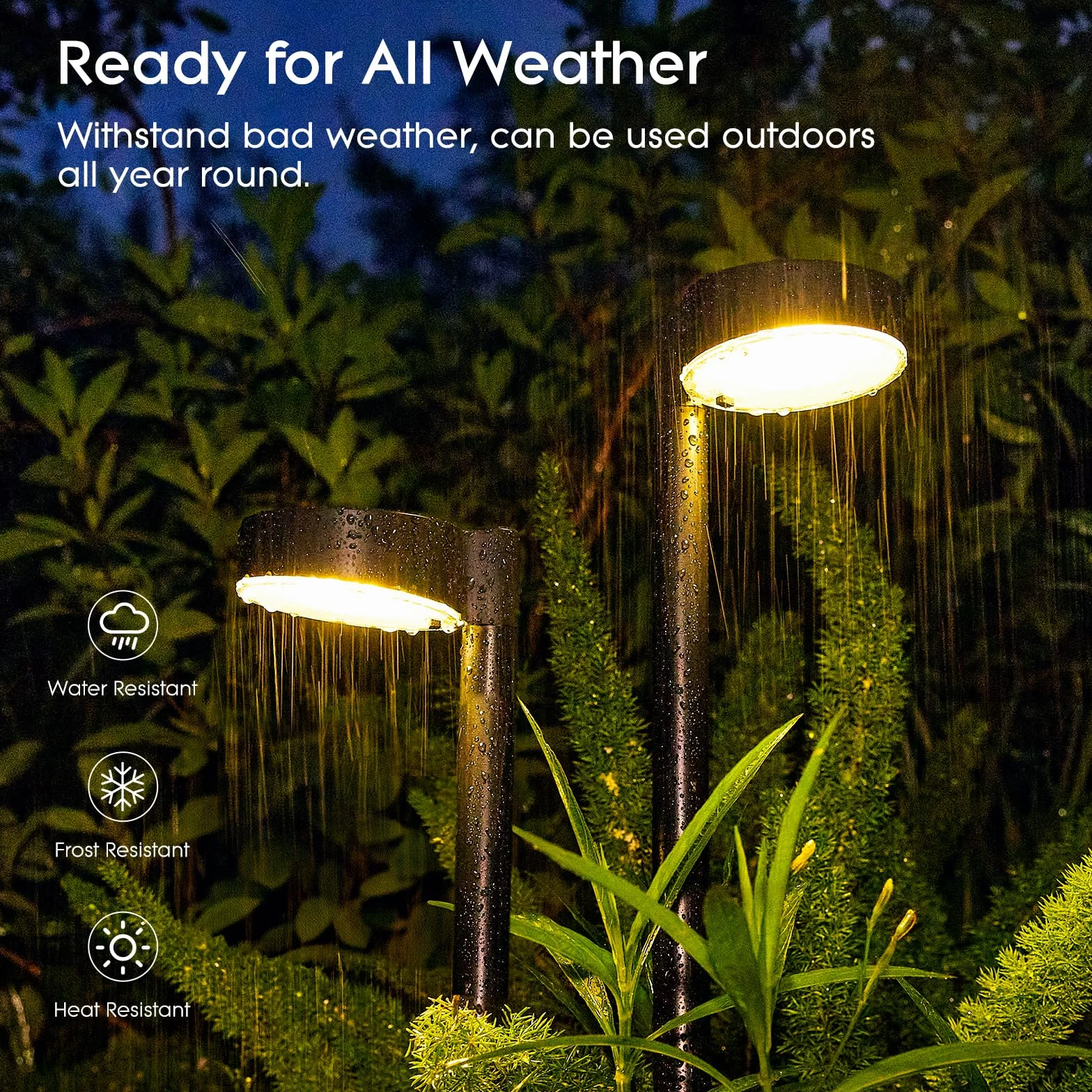 BUCASA Lampy solarne do ogrodu, 6 x 12 diod LED, jasne lampy solarne do użytku na zewnątrz, z dłuższym czasem pracy, wodoszczelność IP65, solarne lampy ogrodowe, dekoracja na trawnik, taras, podwórko