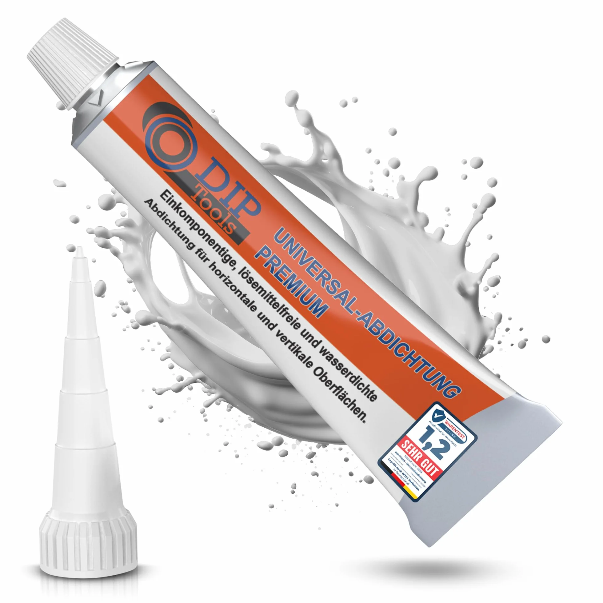 DIP-Tools wodoodporna uszczelka z płynnego tworzywa sztucznego, wodoszczelna uszczelka do rynny dachowej, na taras, do samochodów itd. 80 g