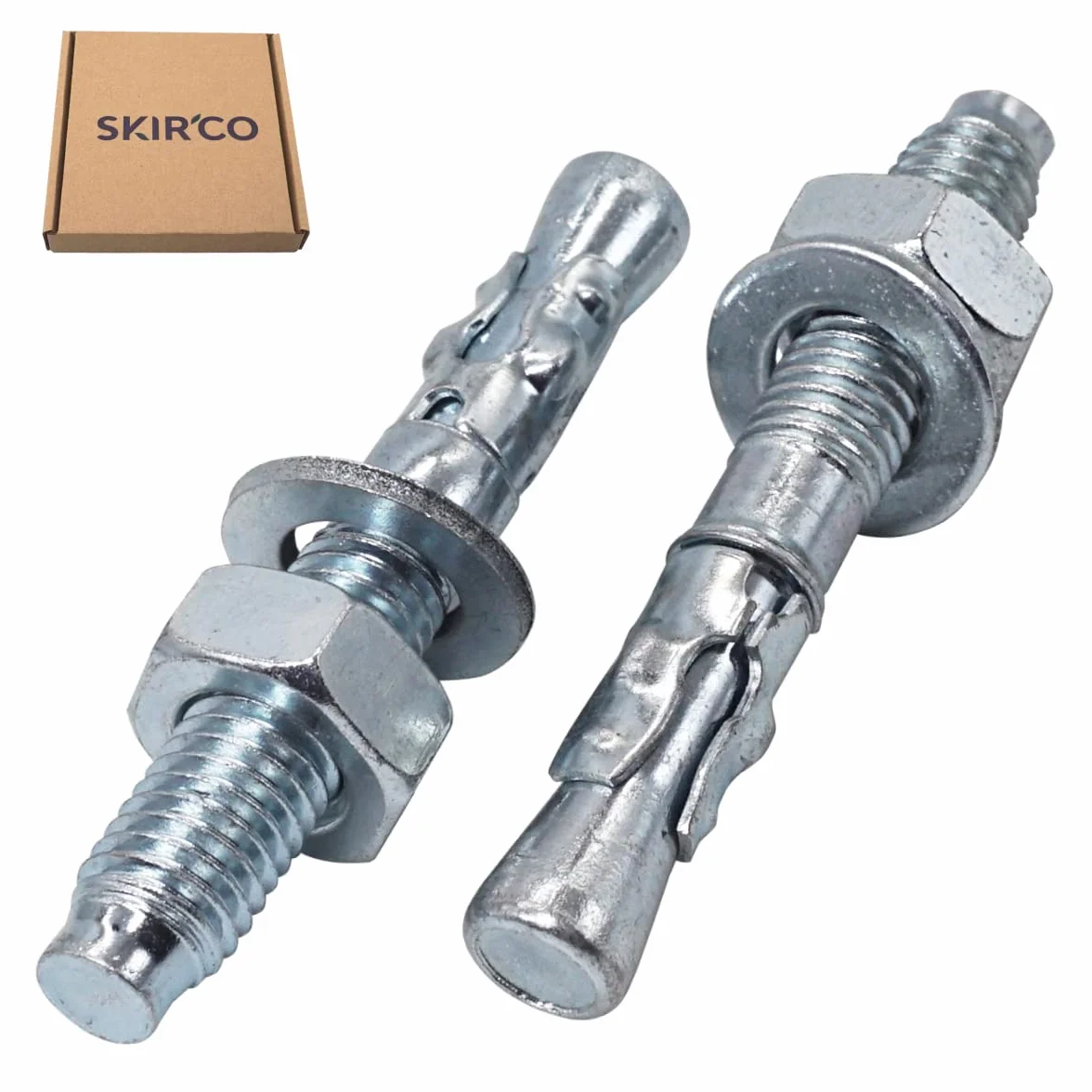 SKIR'CO Kotwy klinowe M10 x 70 mm, metalowe kołki, kotwa śrubowa, mocowanie do betonu