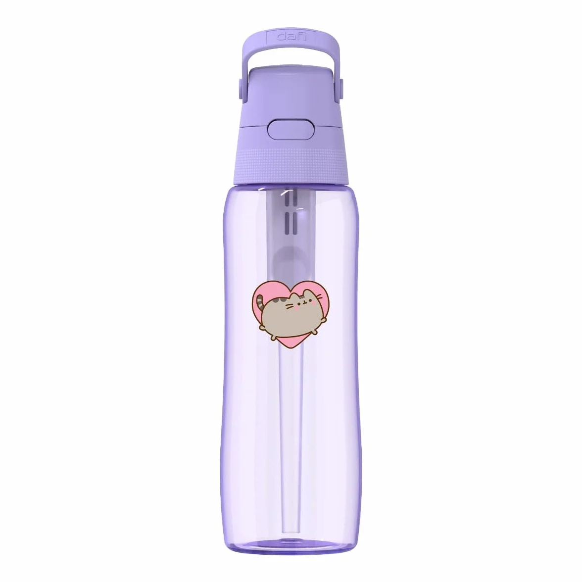 DAFI x PUSHEEN Butelka filtrująca Solid 0,7 l Lavender + 4 filtry węglowe - Wykonana z wytrzymałego Tritanu™, Bez BPA, Wyprodukowano w Polsce