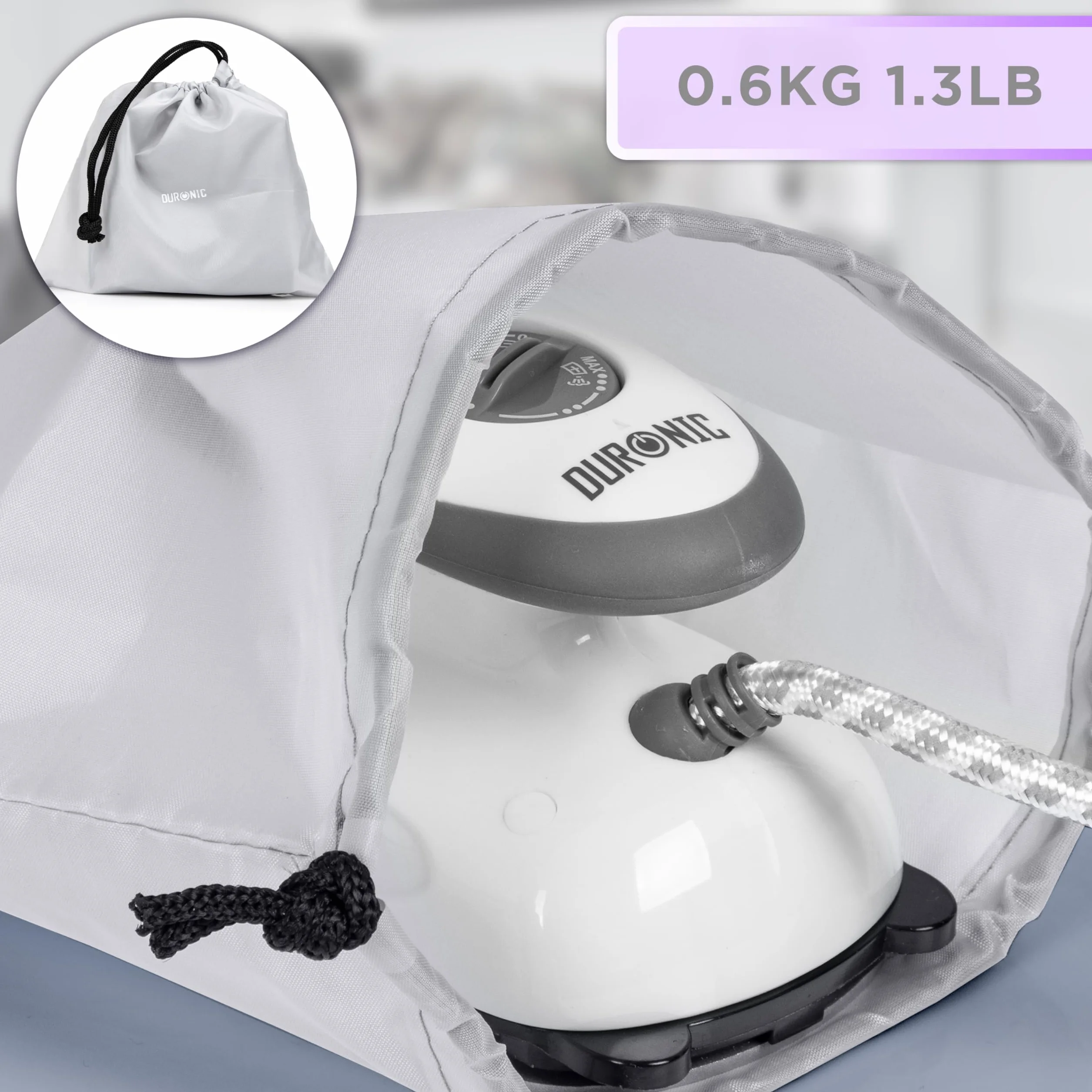 Duronic SI2 Podróżne żelazko parowe 375W 762 g Nieprzywierająca podeszwa 50 ml