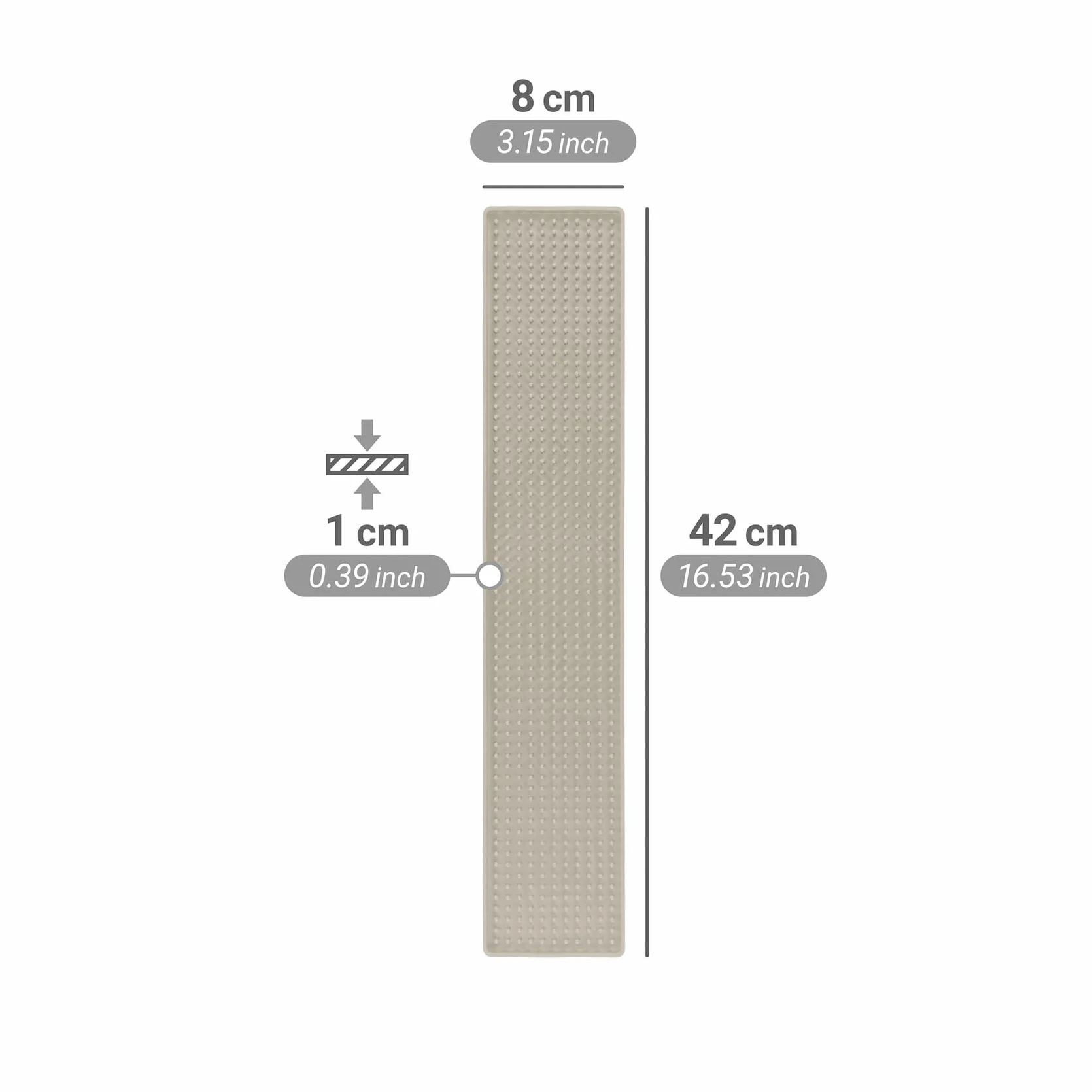 Mata ociekowa Mod. Slim praktyczna mata kuchenna z tworzywa sztucznego TPR odporna na wysokie temperatury nadaje się do mycia w zmywarce beżowa 42 x 1 x 8 cm do kuchni