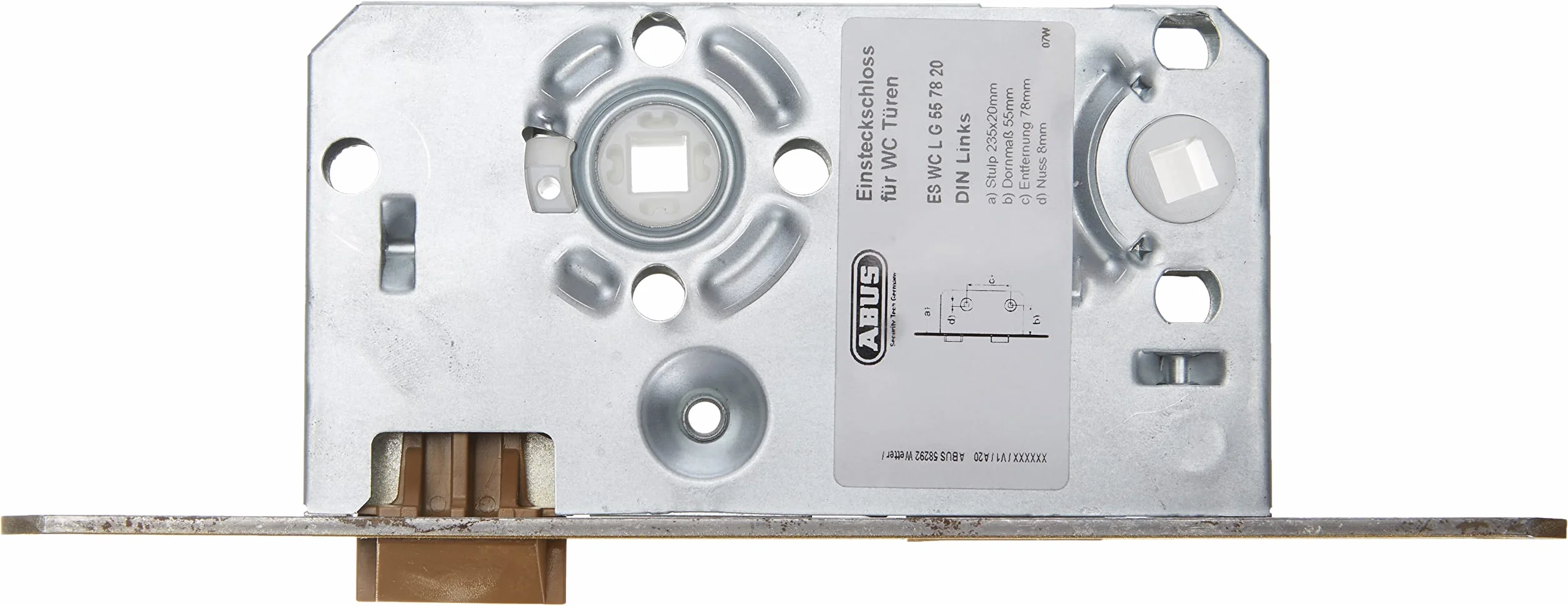 ABUS - Zamek wpuszczany do drzwi WC ES WC L G 55 78 20-61769, złoty