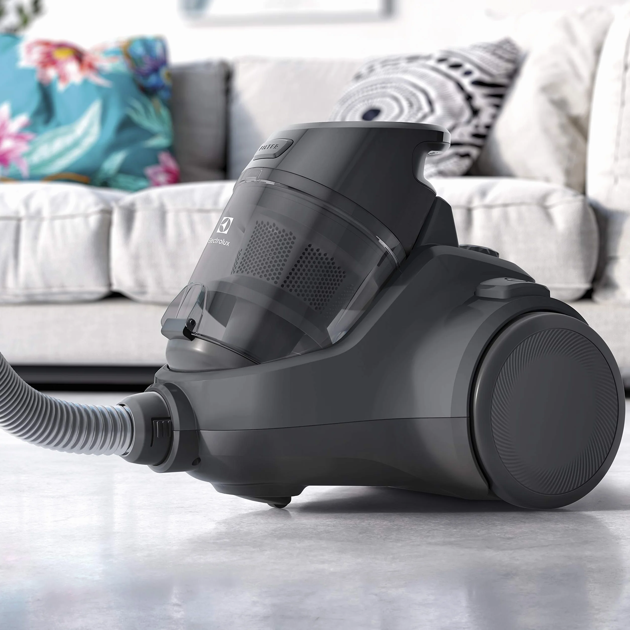Electrolux Ec41-4T Ease C4 odkurzacz bezworkowy, 750 W, 80 decybeli, stal, czarny, 1,8 l