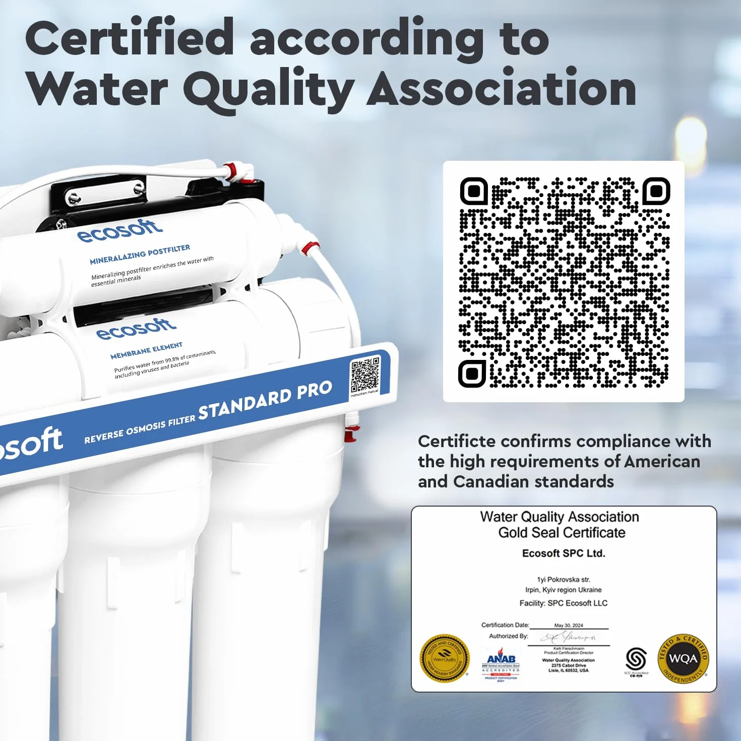 Ecosoft Standard PRO Filtr odwróconej osmozy - ze zintegrowaną pompą, wydajnym oczyszczaniem i łatwą instalacją