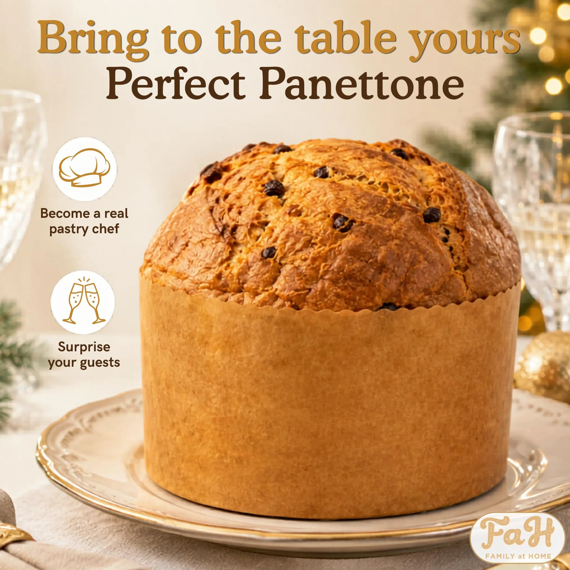 Forma do Panettone o wysokiej gęstości, 20 szt. Profesjonalne formy do pieczenia Panettone z czystego naturalnego papieru o wysokiej gęstości, formy do pieczenia Panettoni, odporne na ciepło 200°C