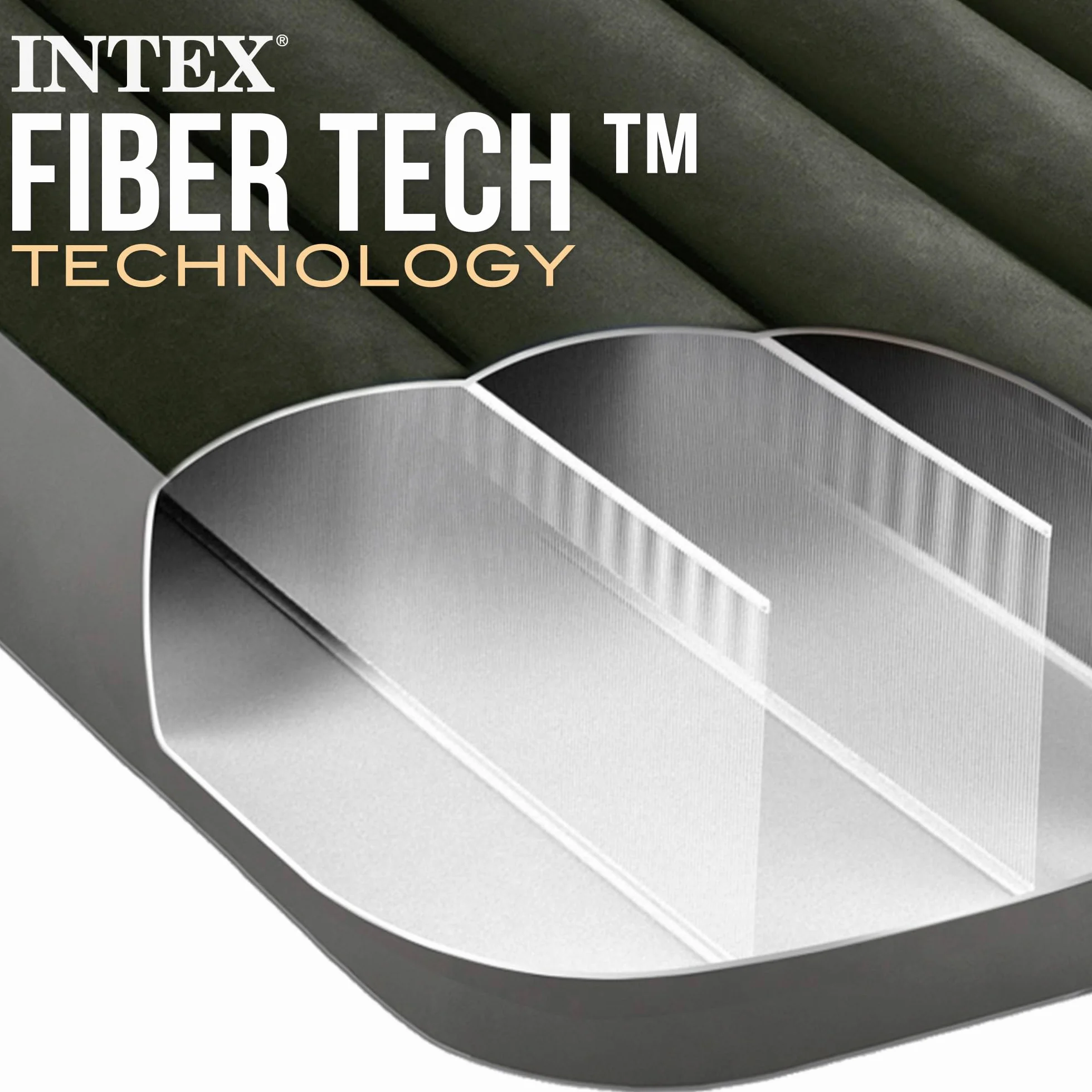 Intex Dura-Beam Downy Materac Dmuchany, Szary/Czarny, 137x191x25 cm