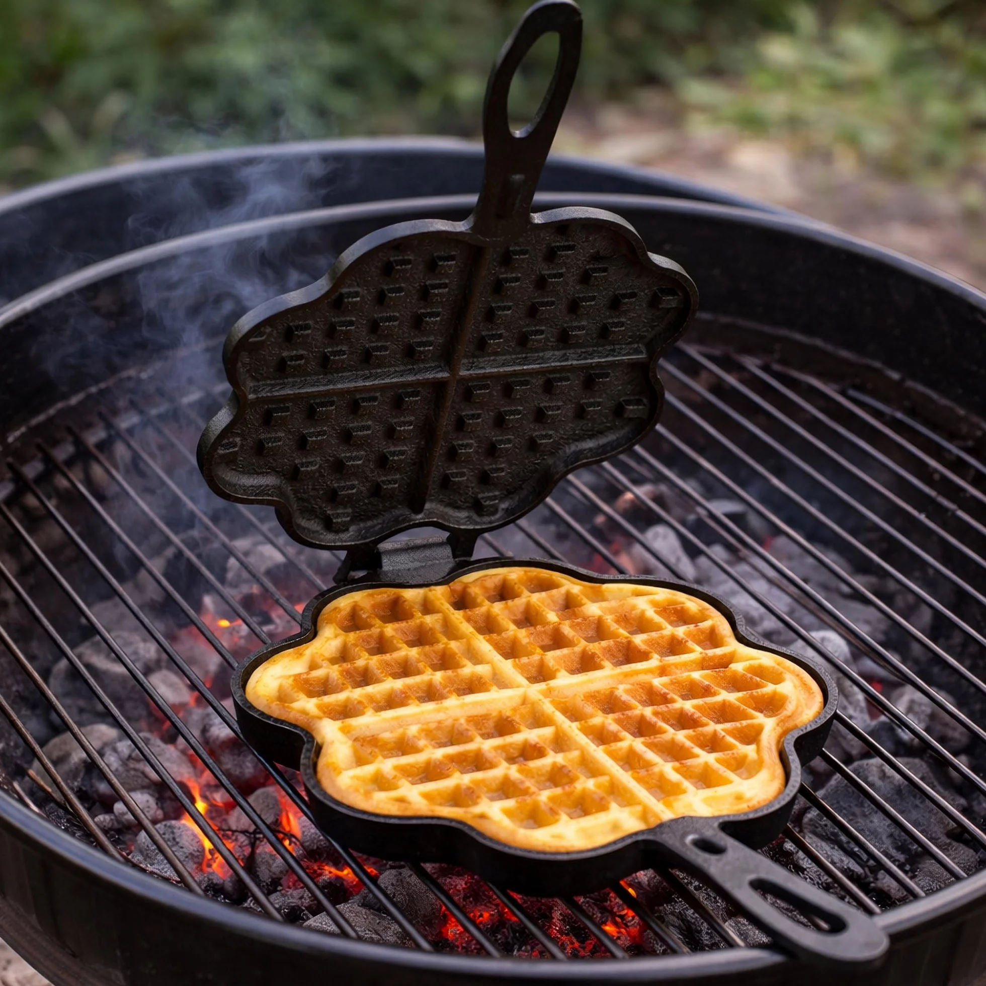 BBQ-Toro żeliwna gofrownica w kształcie serca Ø 15 cm podwójna forma na gofry