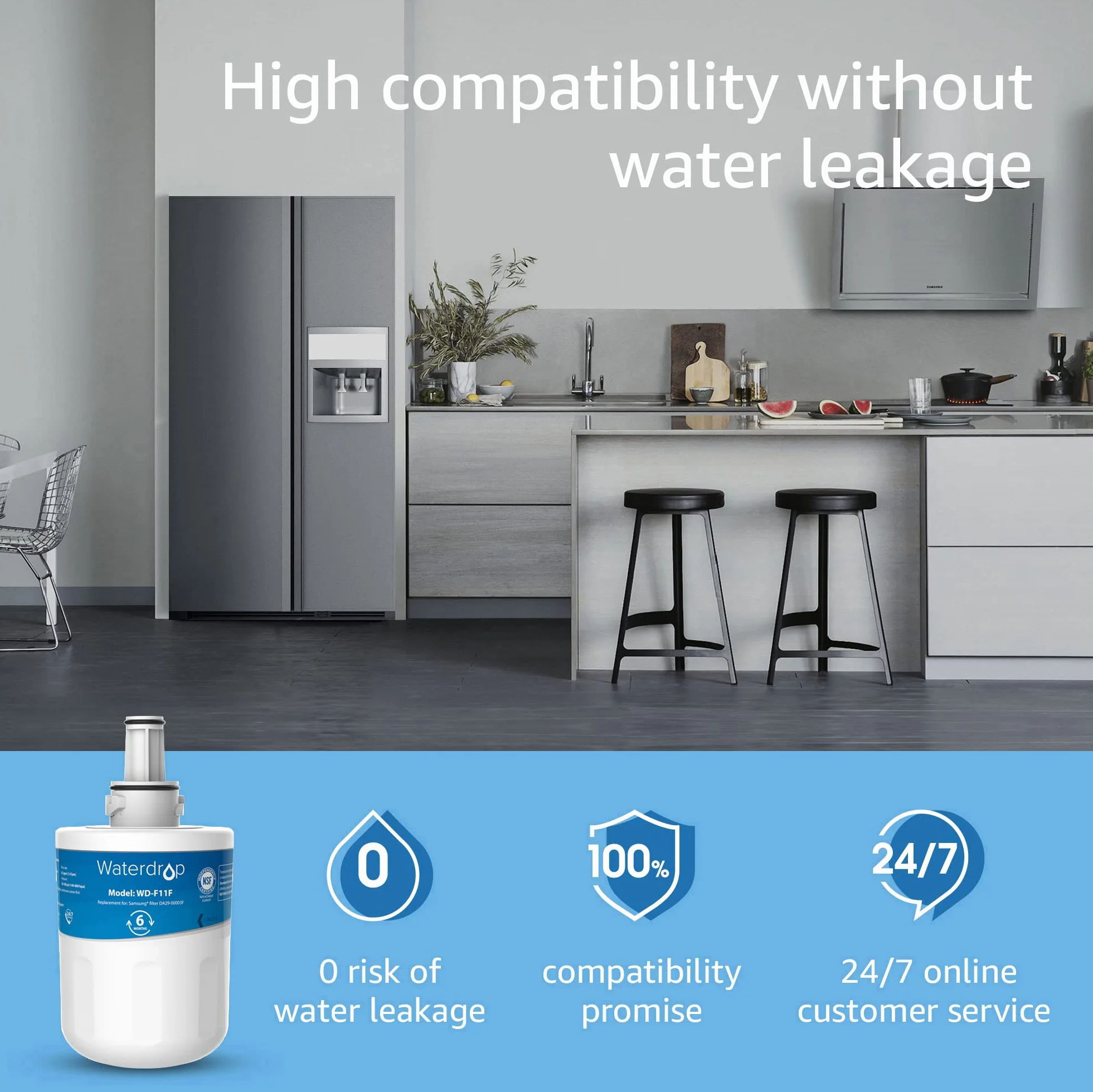 Waterdrop DA29-00003F Filtr Wody do Lodówki Kompatybilny z Samsung Aqua Pure Plus (2 szt.)