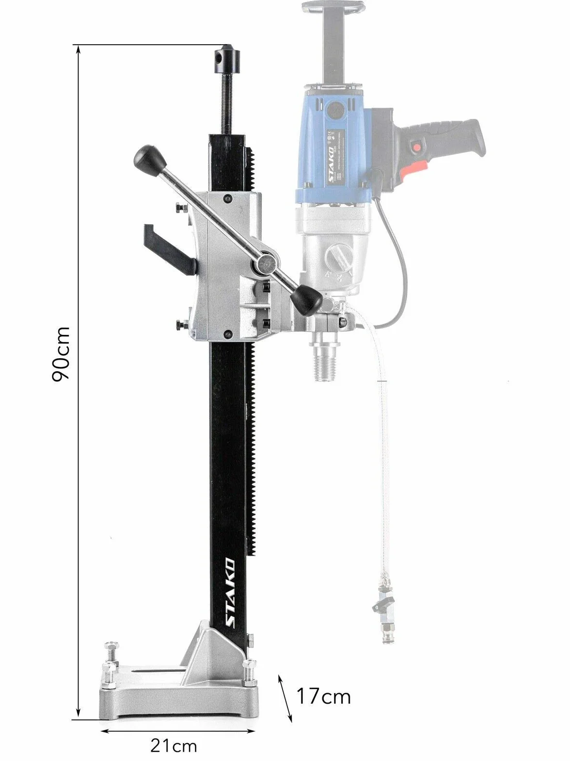 STAKO Statyw do Wiertnicy – Stojak Wiertarski – Obejma Montażowa 60 mm – Waga 9 kg – Skok Roboczy 60 cm – Jednostka Wiertnicza – Solidna Konstrukcja