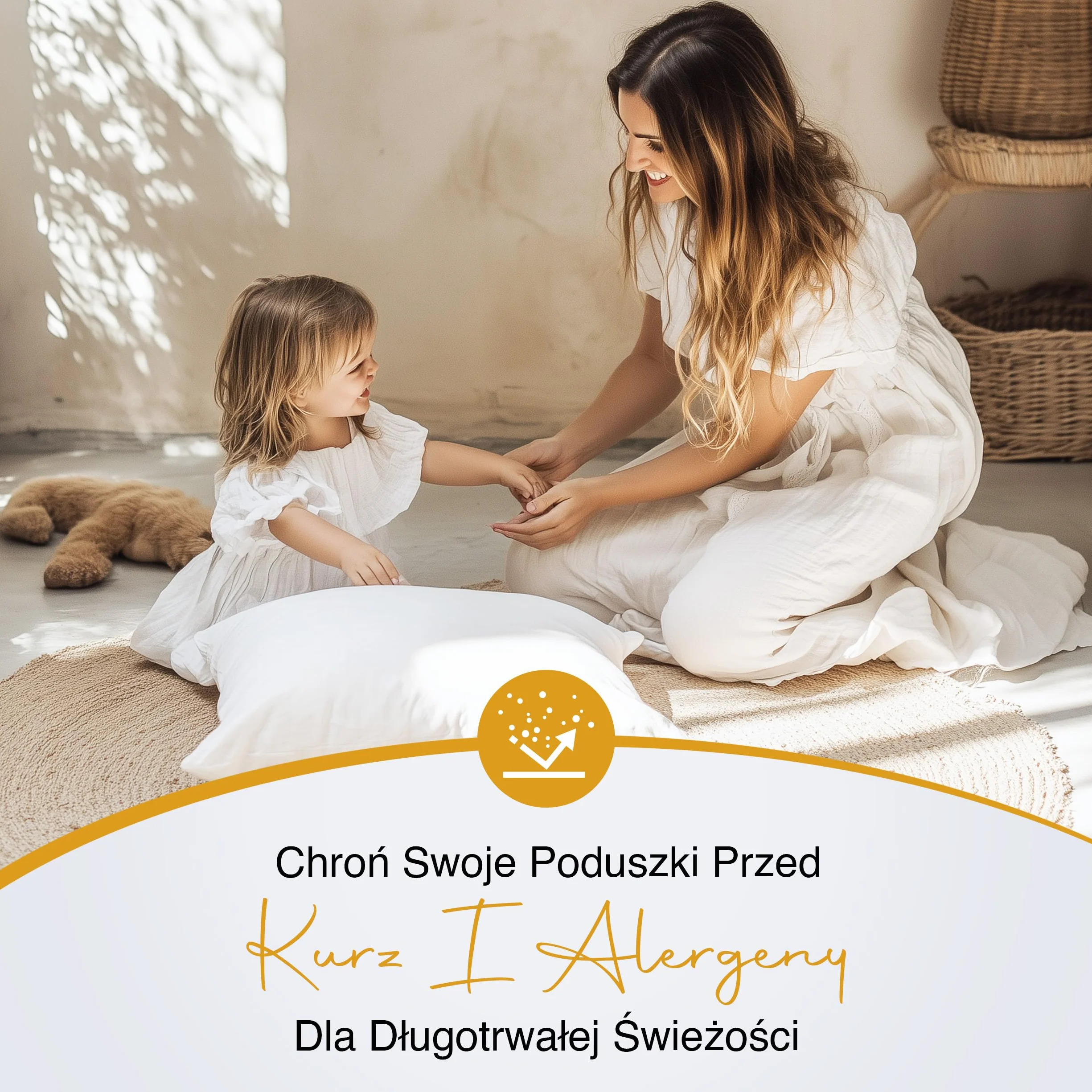 Utopia Bedding Wodoodporna poszewka na poduszkę z zamkiem błyskawicznym, ochraniacz na poduszkę, poszewka z certyfikatem Oeko-TEX (biały, 80 x 80 | 2 szt)
