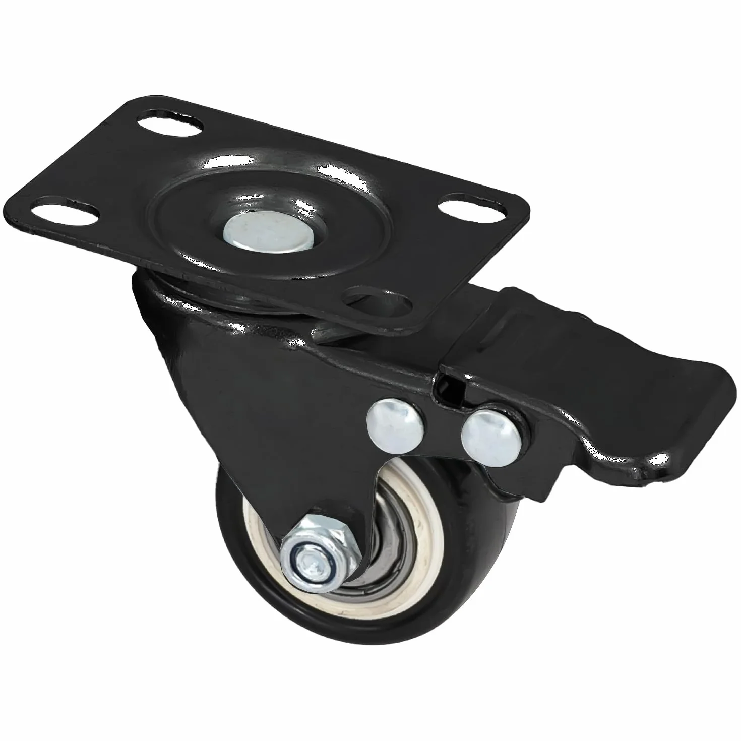HMF 6710 kółka do dużych obciążeń z hamulcem z poliuretanu, 4 sztuki, 38 mm, do 300 kg, czarne