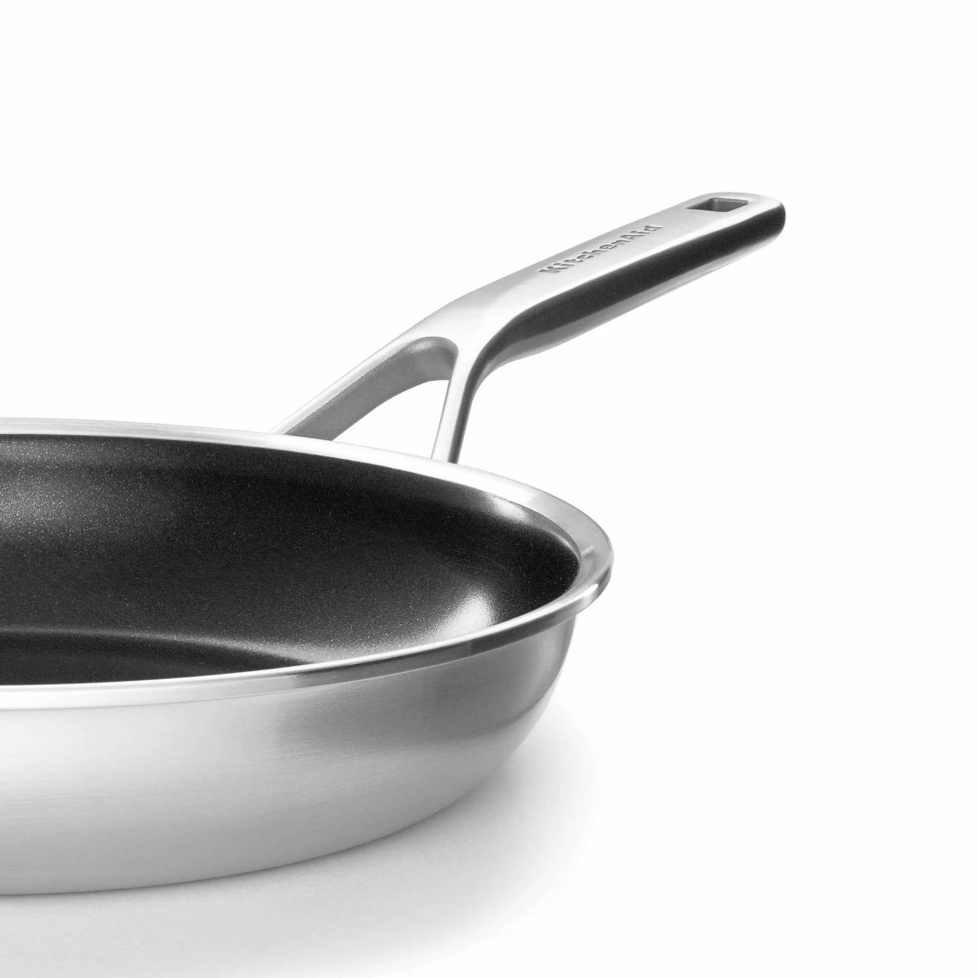 KitchenAid Wielowarstwowa stal nierdzewna nieprzywierająca 20 cm i 28 cm zestaw patelni, srebrny