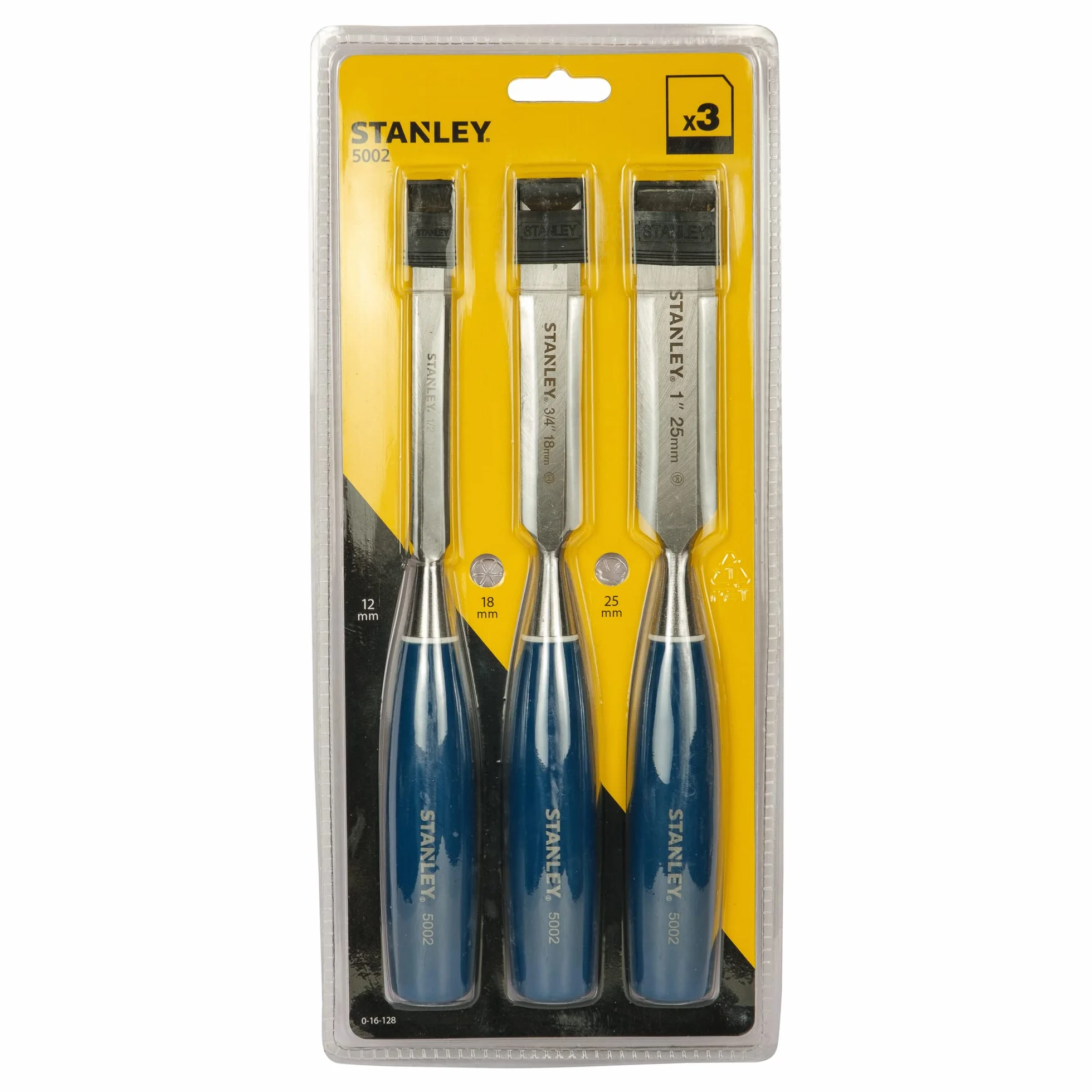 STANLEY 5002 Bevel Edge Chisel Set of 3