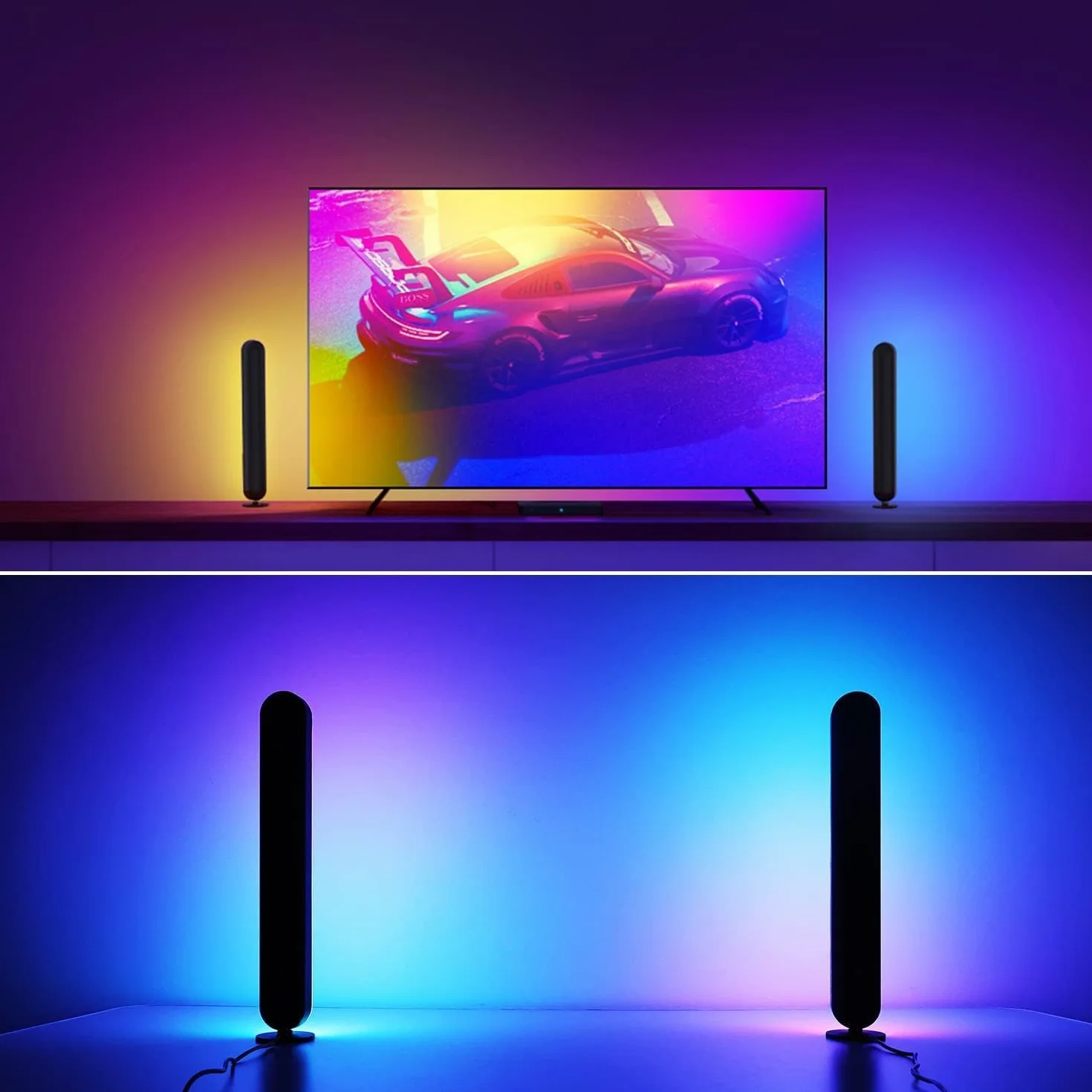 ThreeH Listwa świetlna RGB LED lampa stołowa do gier podświetlenie telewizora oświetlenie otoczenia zasilanie USB z aplikacją i pilotem zdalnego sterowania kolory synchronizacja muzyki