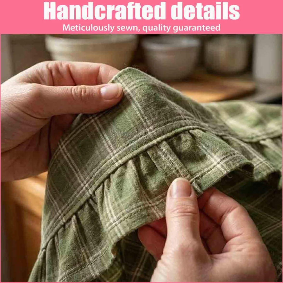 Handmade Oven Skirts,Heat Proof Ovens Door Skirt Curtain,Curtain Tie Top,Farmhouse Kitchen Décor,Effortless Install,Hide Clutter,for oven,Dishwashers,Washing Machine (E)