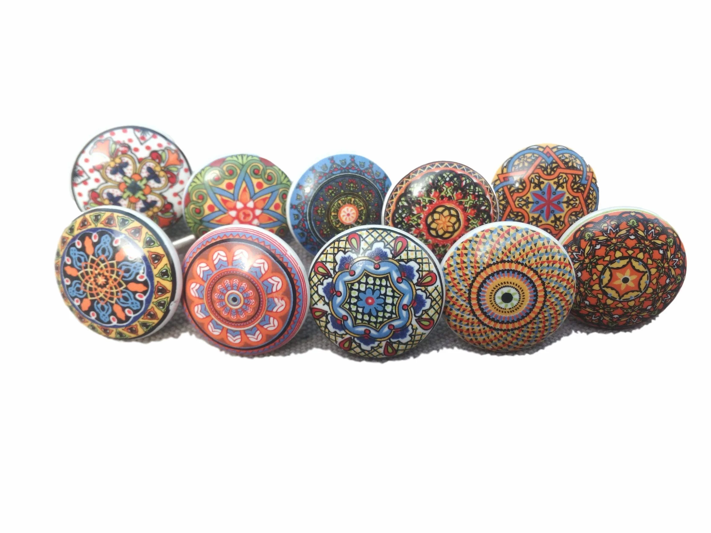 Xfer 002 ceramiczne guziki, styl vintage, wzór kwiatowy, 20 sztuk