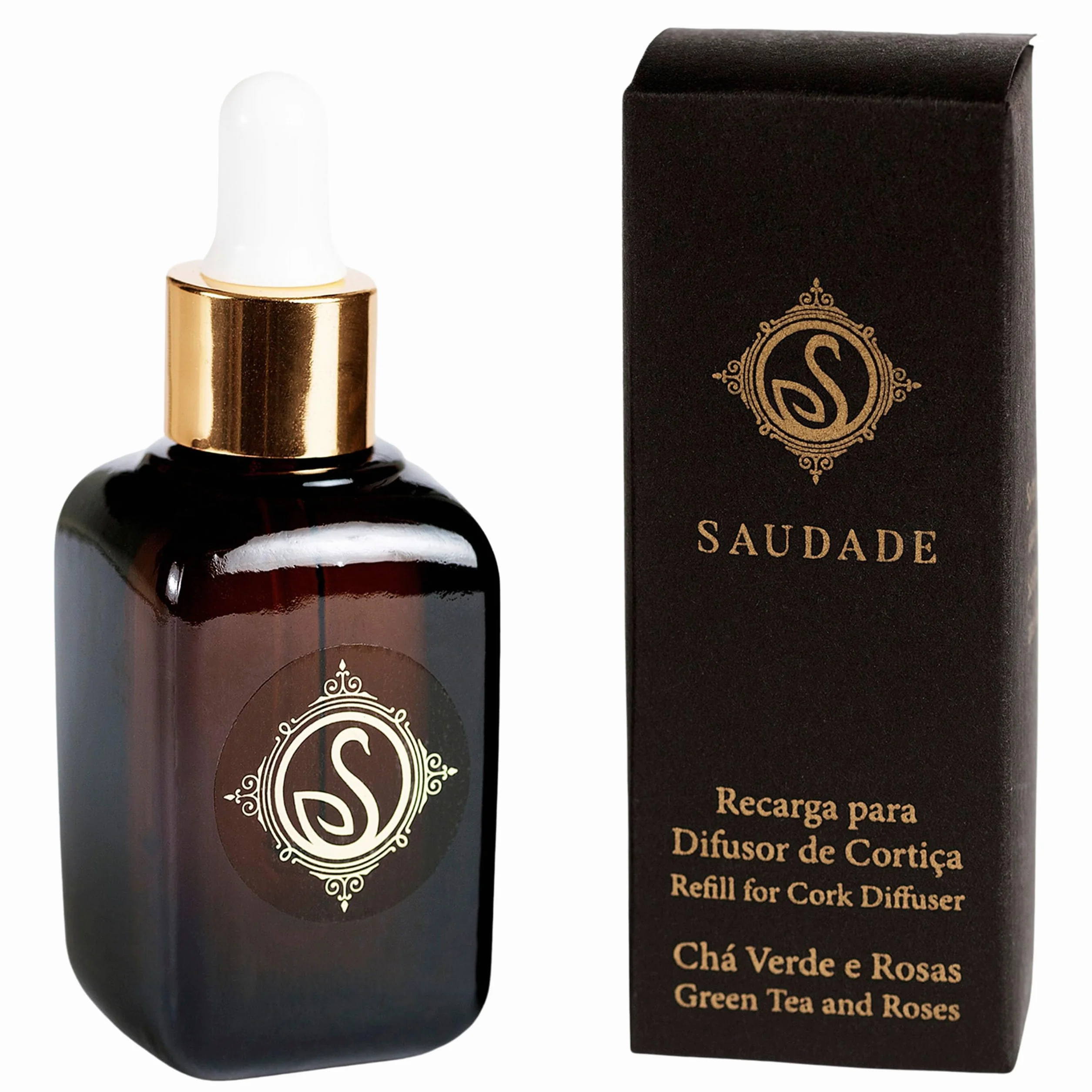SAUDADE Olejek zapachowy do dyfuzora korkowego Zielona herbata i róża 30ml