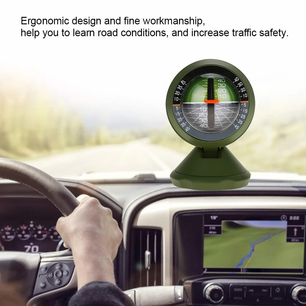 Poziom pochyłomierza samochodu kompas samochodowy zewnętrzny wielofunkcyjny sprzęt pochyłomierza samochodowego miernik nachylenia kąta balanser Luminous High Precise Car Compass Clinometer Indicator