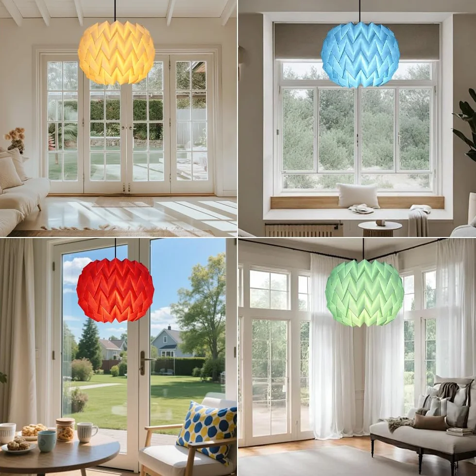 Abażur lampy w stylu nordyckim z papieru kreatywnego, papier origami, składany klosz wiszący, dekoracja artystyczna, do salonu, jadalni, sypialni
