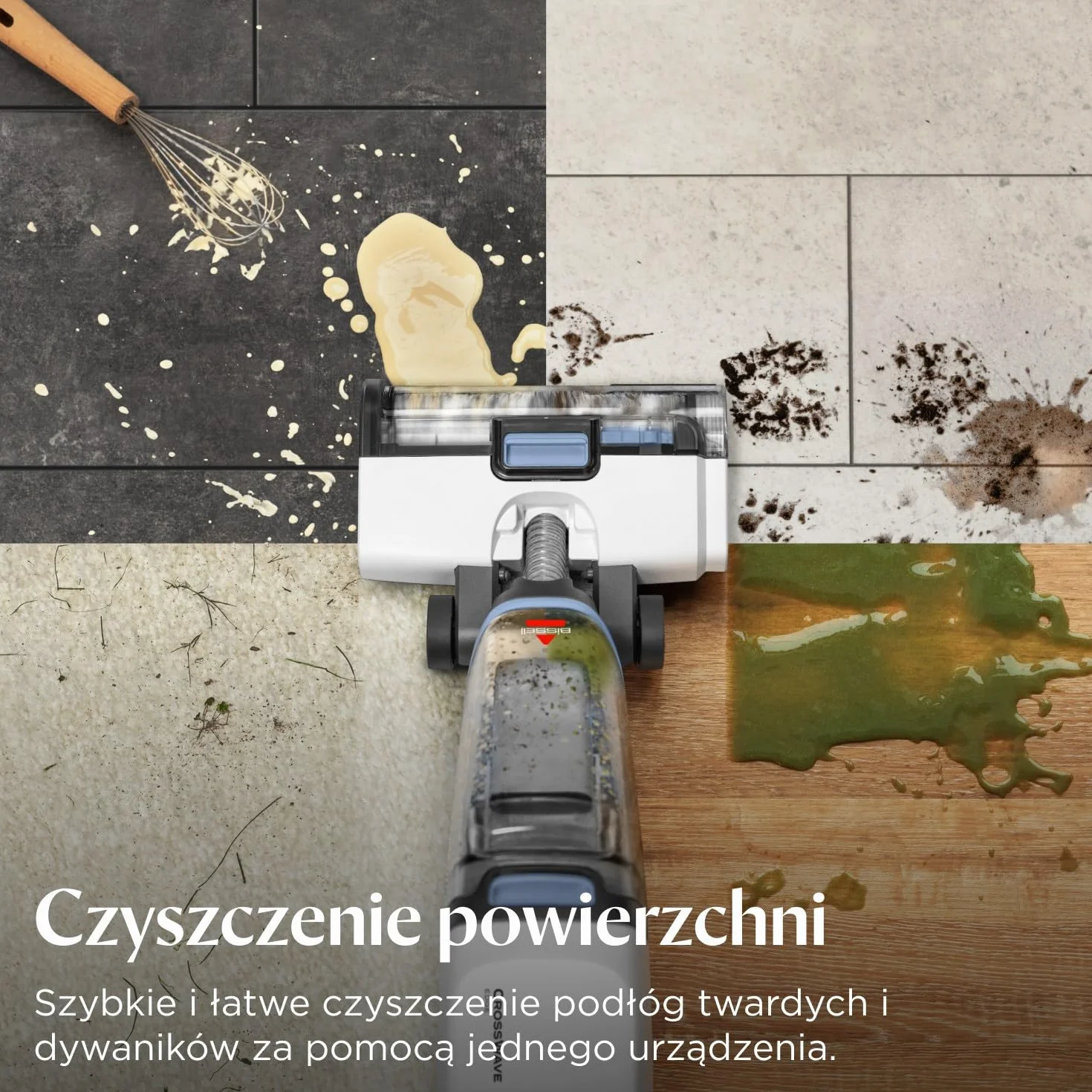 BISSELL CrossWave Edge, Odkurzacz Piorący i Na Mokro, Odkurzacz Pionowy, Systemem Samooczyszczania, Wielofunkcyjne Urządzenie Pionowe ZeroGap, Do Podłóg i Dywanów, 7.5m Kabel, 4088N