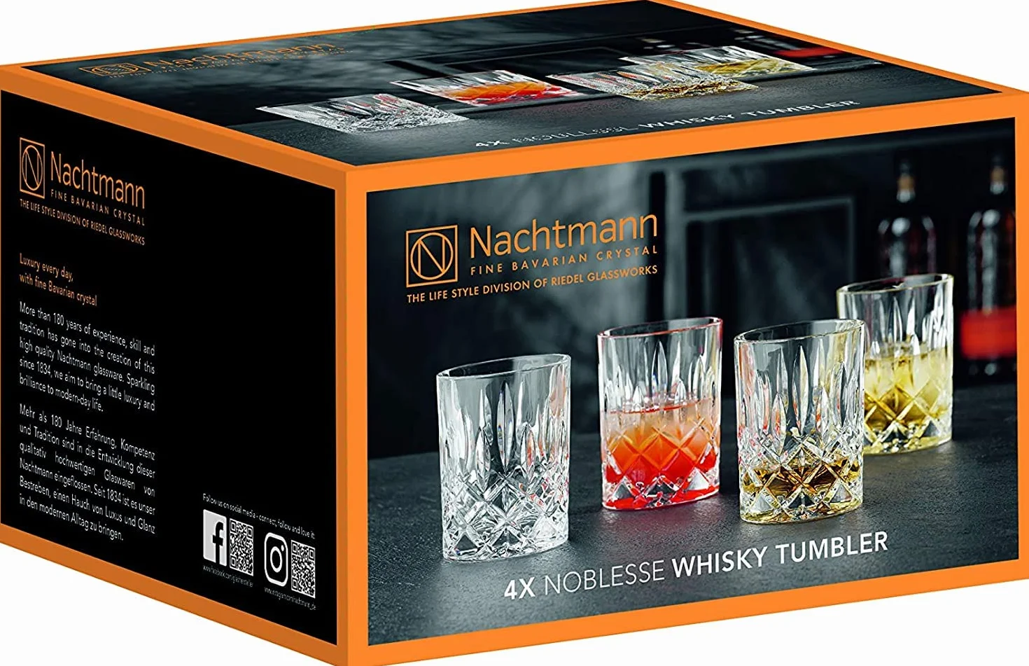Nachtmann Zestaw Szklanek Do Whisky, Kryształ, Bezbarwny, 4 Sztuki x 295 ml