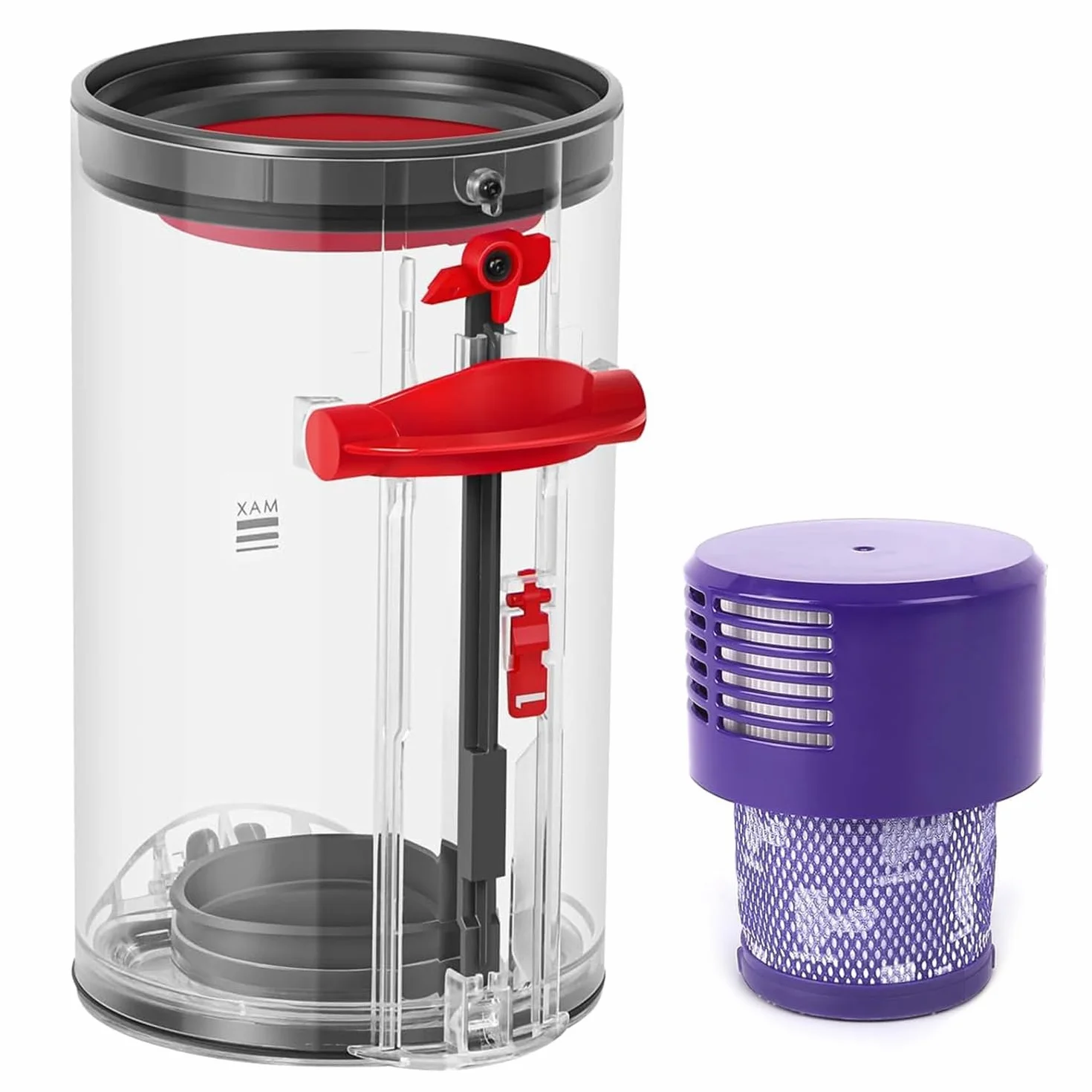 Akcesoria do dolnej pokrywy kosza do Dyson V10 SV12 SV13 SV27, zawiera filtr HEPA, wysokiej jakości przezroczysty pojemnik na kurz do części zamiennych dla Dyson V10 Absolute