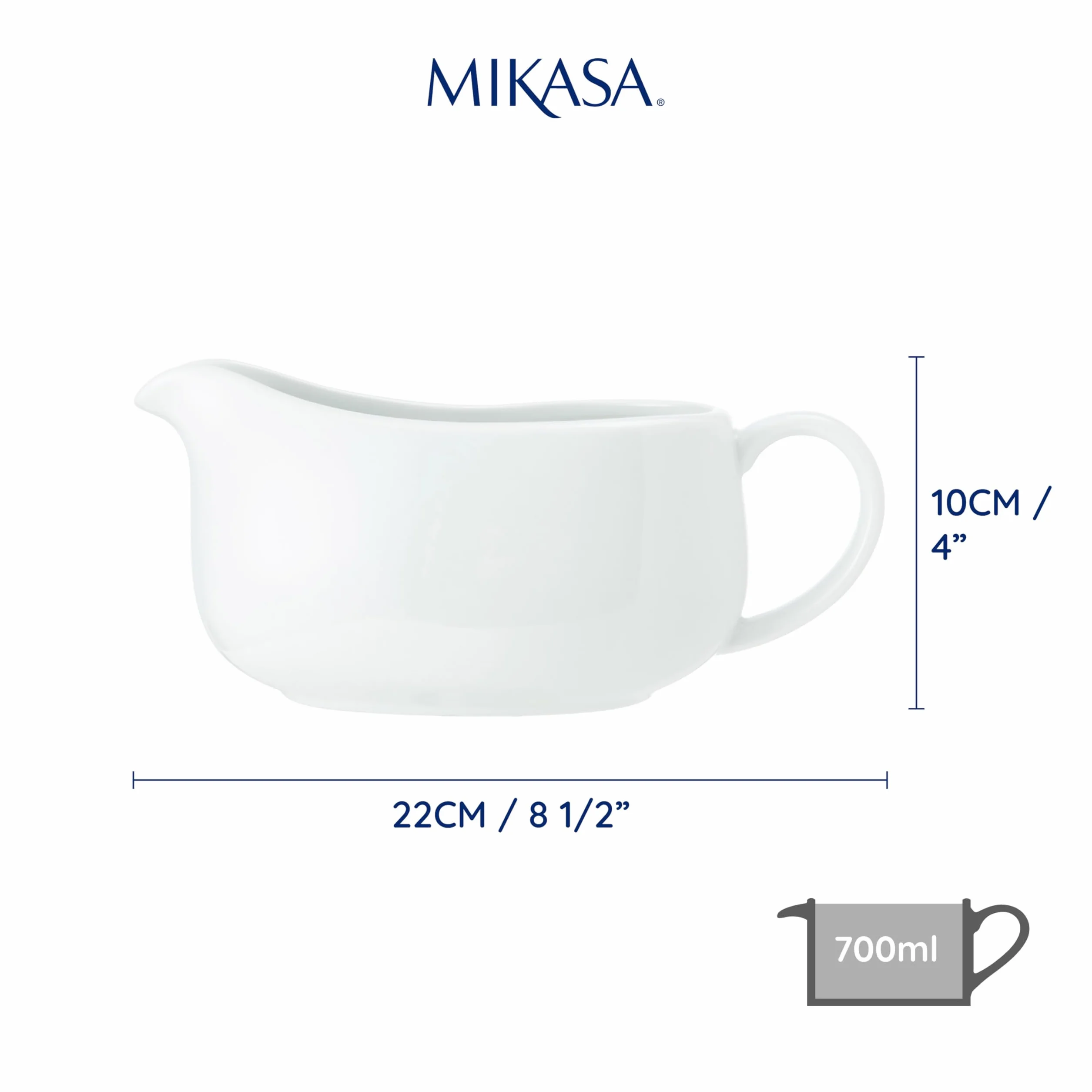 Mikasa Chalk Porcelanowa sosjerka 700 ml duża biała do sosów i kremów