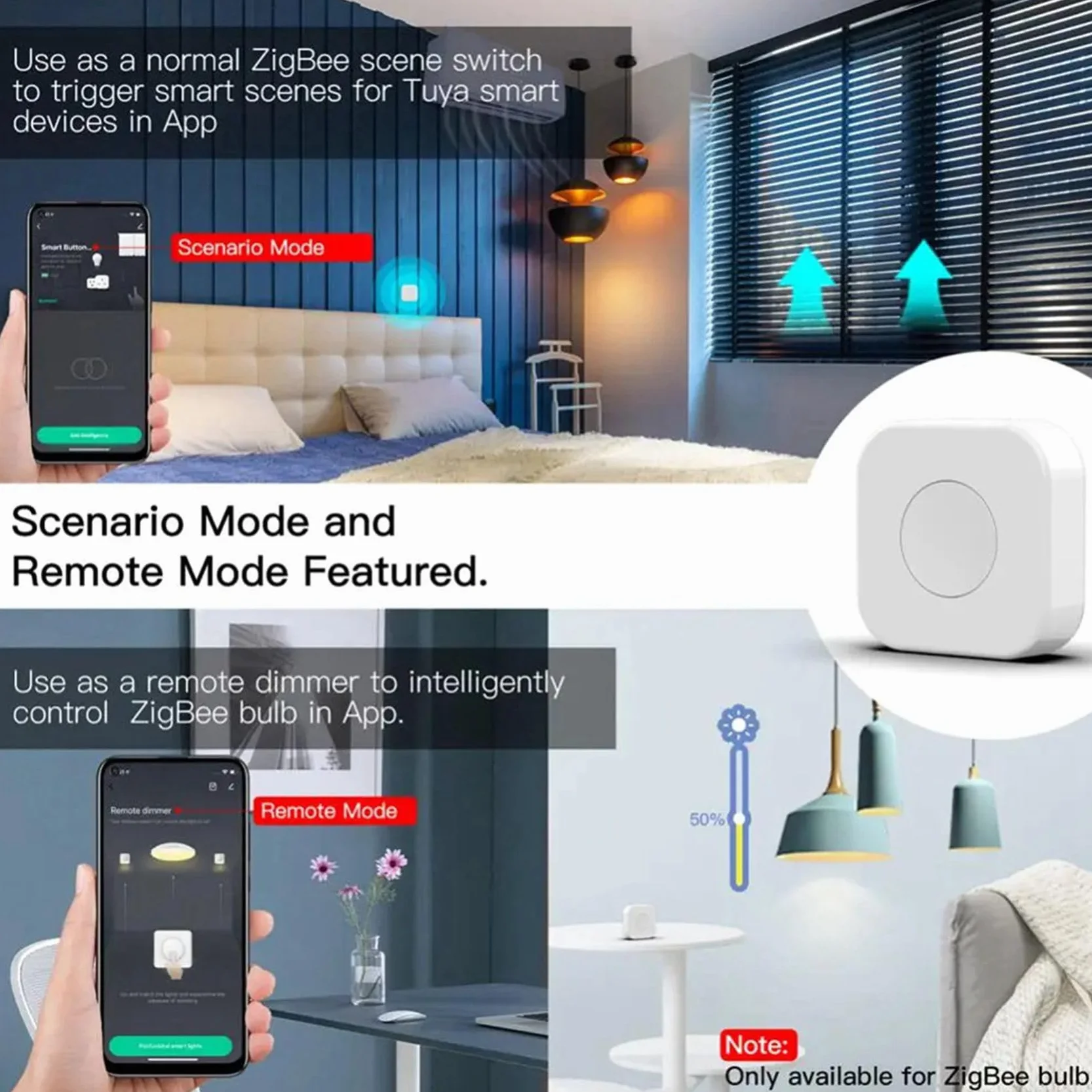 2 x Tuya Zigbee inteligentny przełącznik sceny inteligentne połączenie bezprzewodowy przełącznik automatyzacja praca z inteligentnym życiem