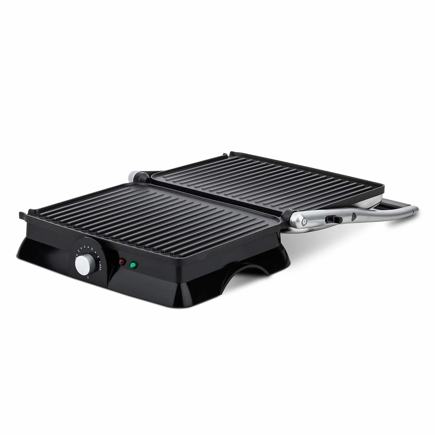 H.Koenig GR20 grill kontaktowy/całkowicie rozkładany/powłoka nieprzywierająca/bezstopniowa regulacja temperatury / 2000 W/stal nierdzewna/srebrny