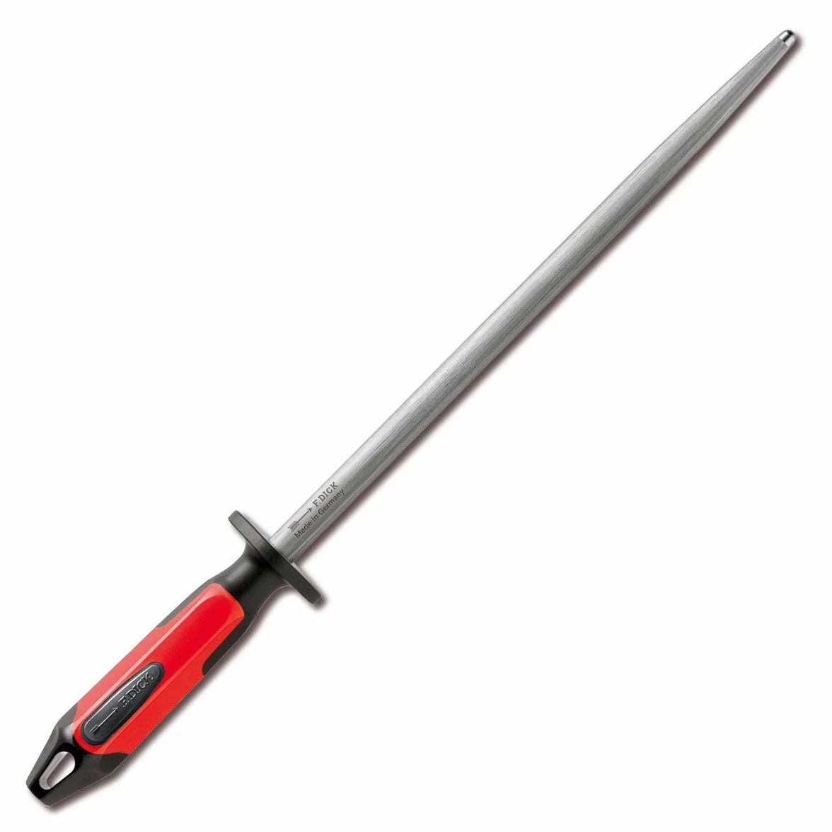 Gruba stal ostrzałka standardowa w kolorze czerwonym/czarnym (kształt pociągnięcia/długość: okrągły/30 cm)