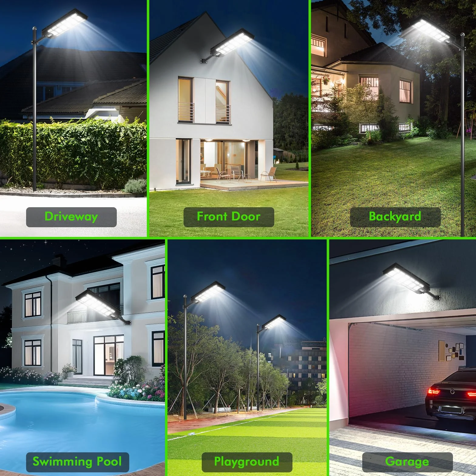 Solarna lampa uliczna LED z pilotem zdalnego sterowania, 1200 W, 6500 K, z czujnikiem ruchu, od zmierzchu do świtu, klasa wodoszczelności IP67, wodoszczelna lampa uliczna do ulicy, garażu