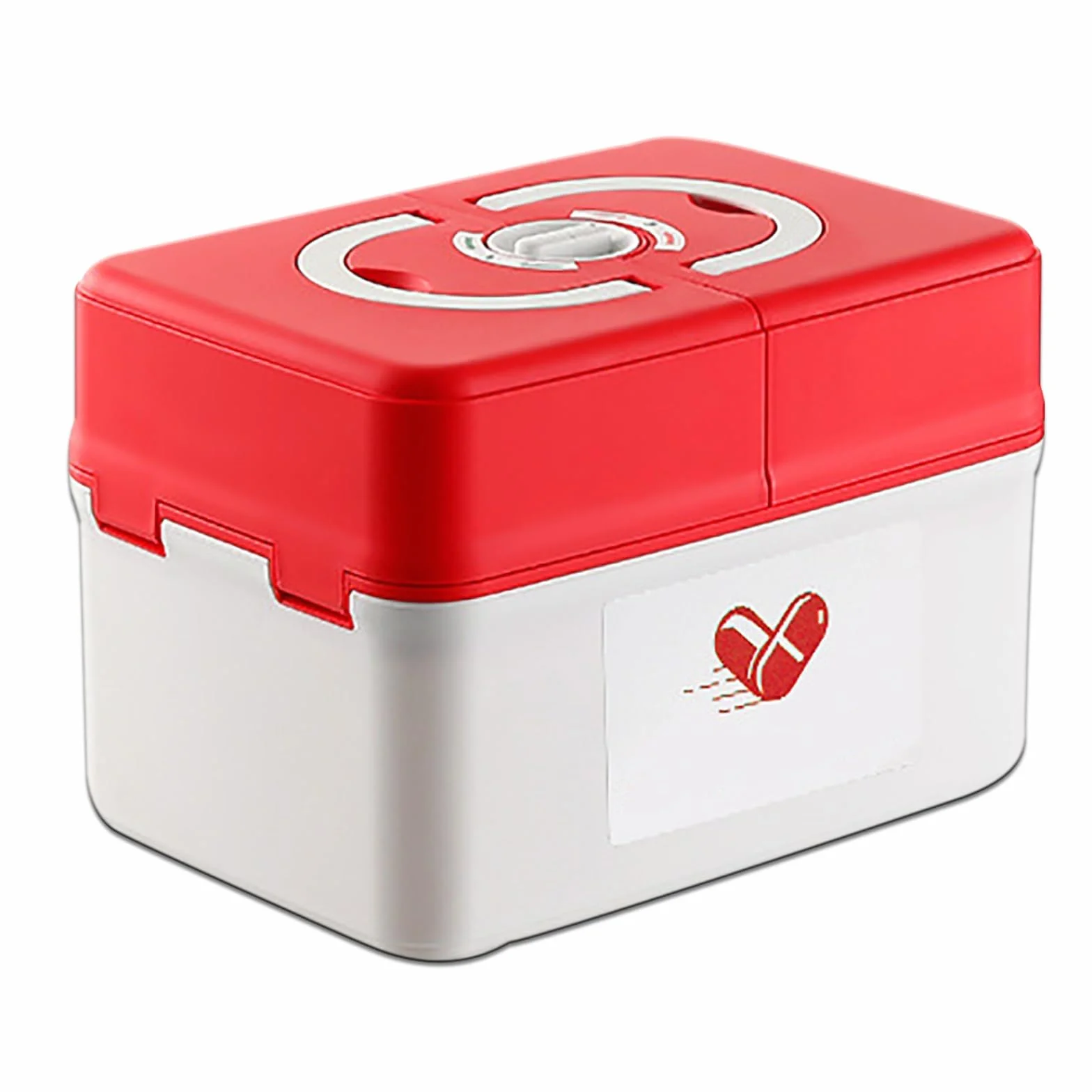 Medicine Storage box, Medical box, Medication Organizer Storage, Portable Home First Aid Box, Multi-Function Plastic Tool Box with Handle, Medicine Classification Storage Box(Red,Large)