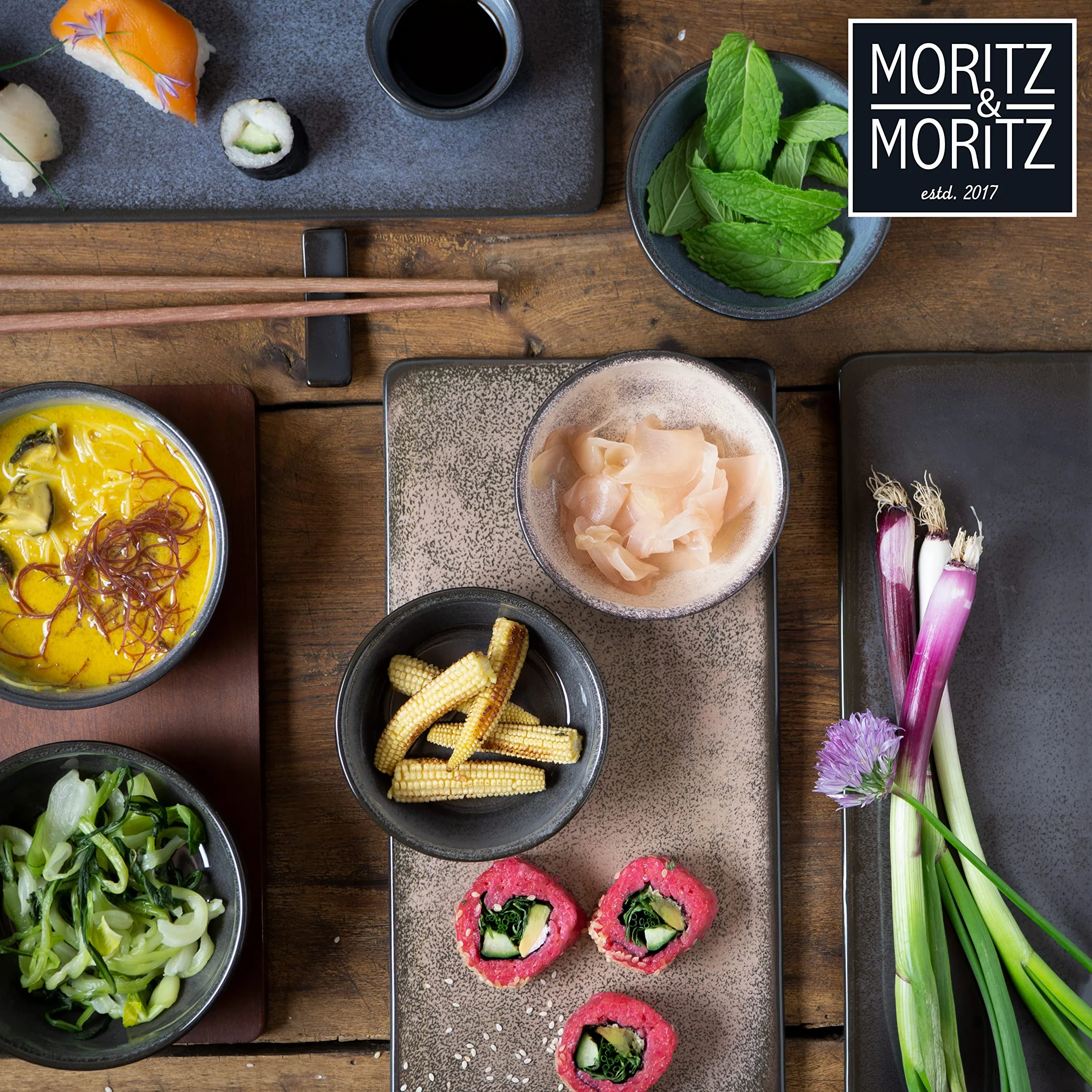Moritz & Moritz VIDA zestaw naczyń do sushi dla 2 osób, 10 sztuk