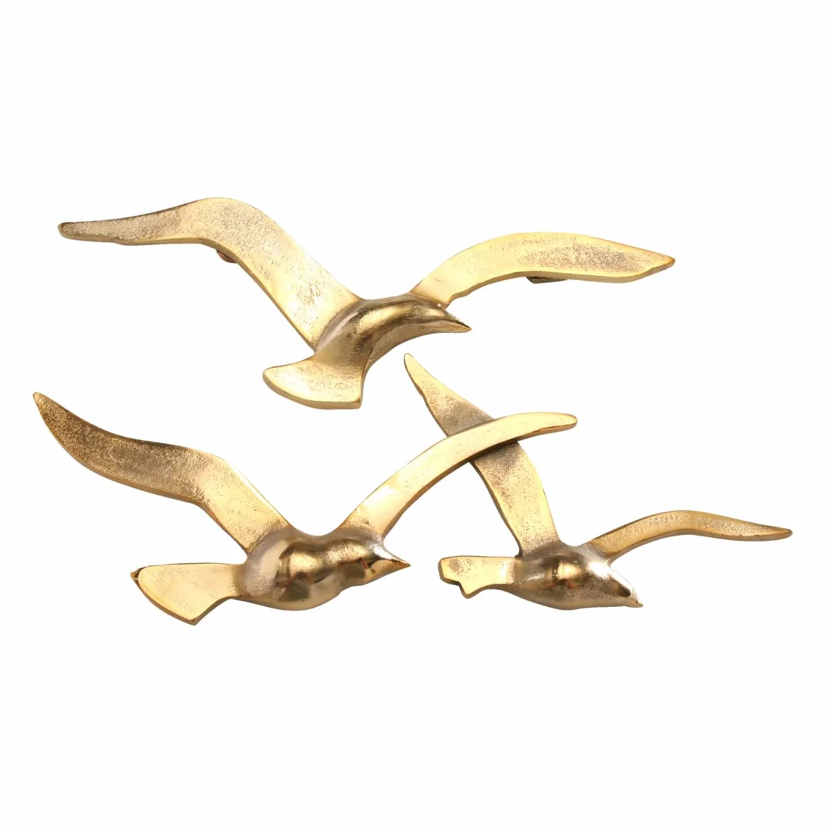 Boltze Birdy 1011623 metalowa dekoracja ścienna w stylu morskim do korytarza, salonu, jadalni, złota