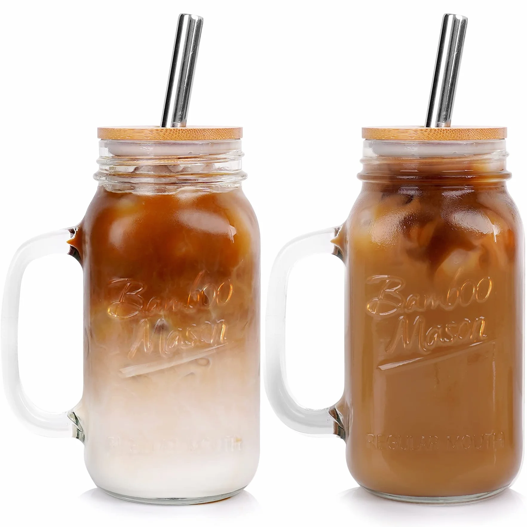 Mason Jar słoik z pokrywką i słomką 24 oz