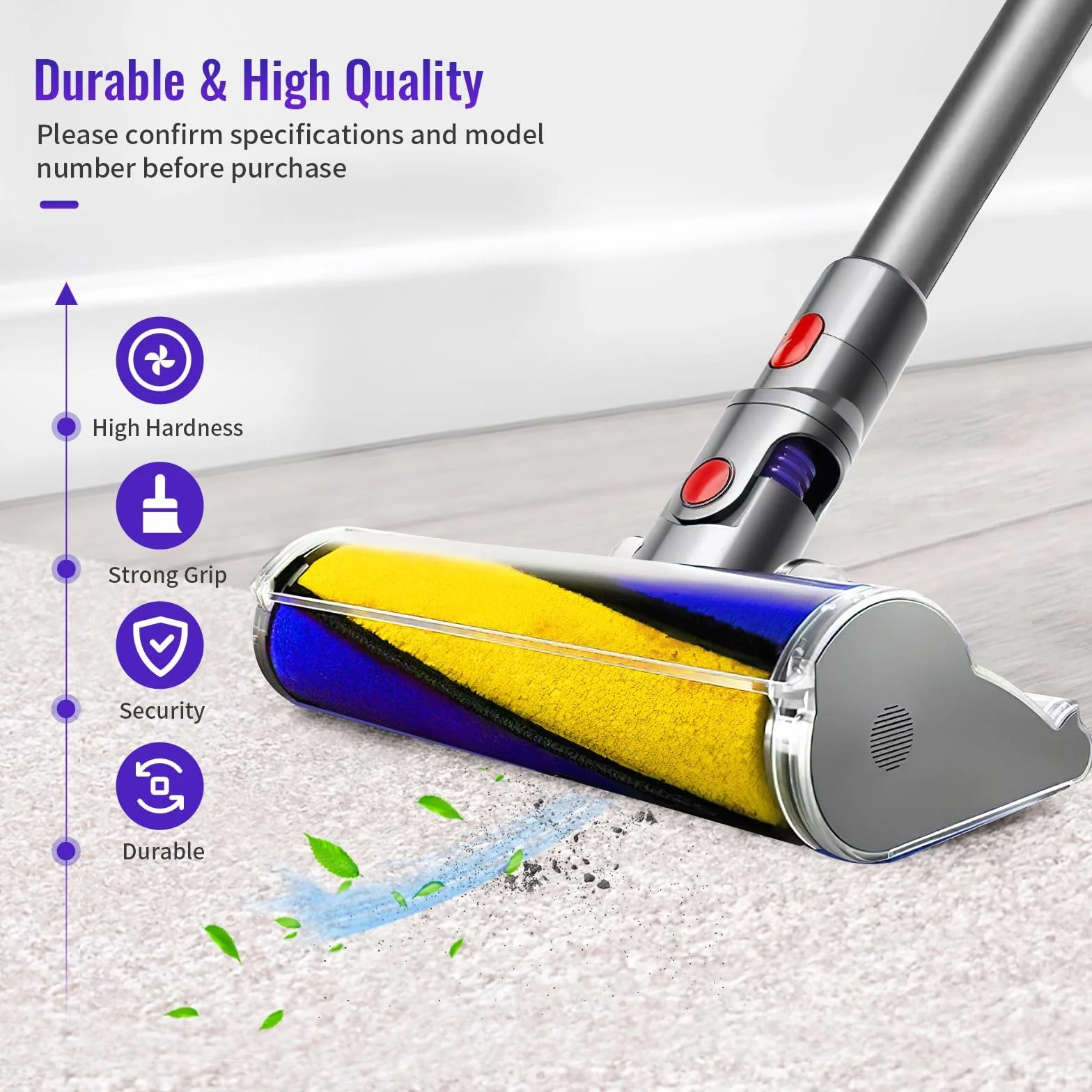 1 szt. Szczotka zapasowa do odkurzacza Dyson V12/V15 Slim, żółta i niebieska szczotka zamienna, wałek do szczotki, miękka szczotka do wymiany