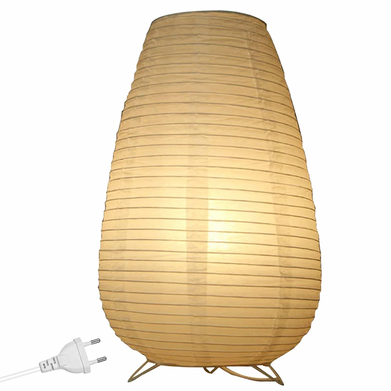 Klosz lampy z papieru ryżowego, papierowa lampa stołowa, biała, lampka nocna, lampa stojąca, lampa stołowa, abażur z oprawką E14, przełącznik i żarówka, okrągła lampa wisząca, kabel 1,8 m, wys. 33 cm
