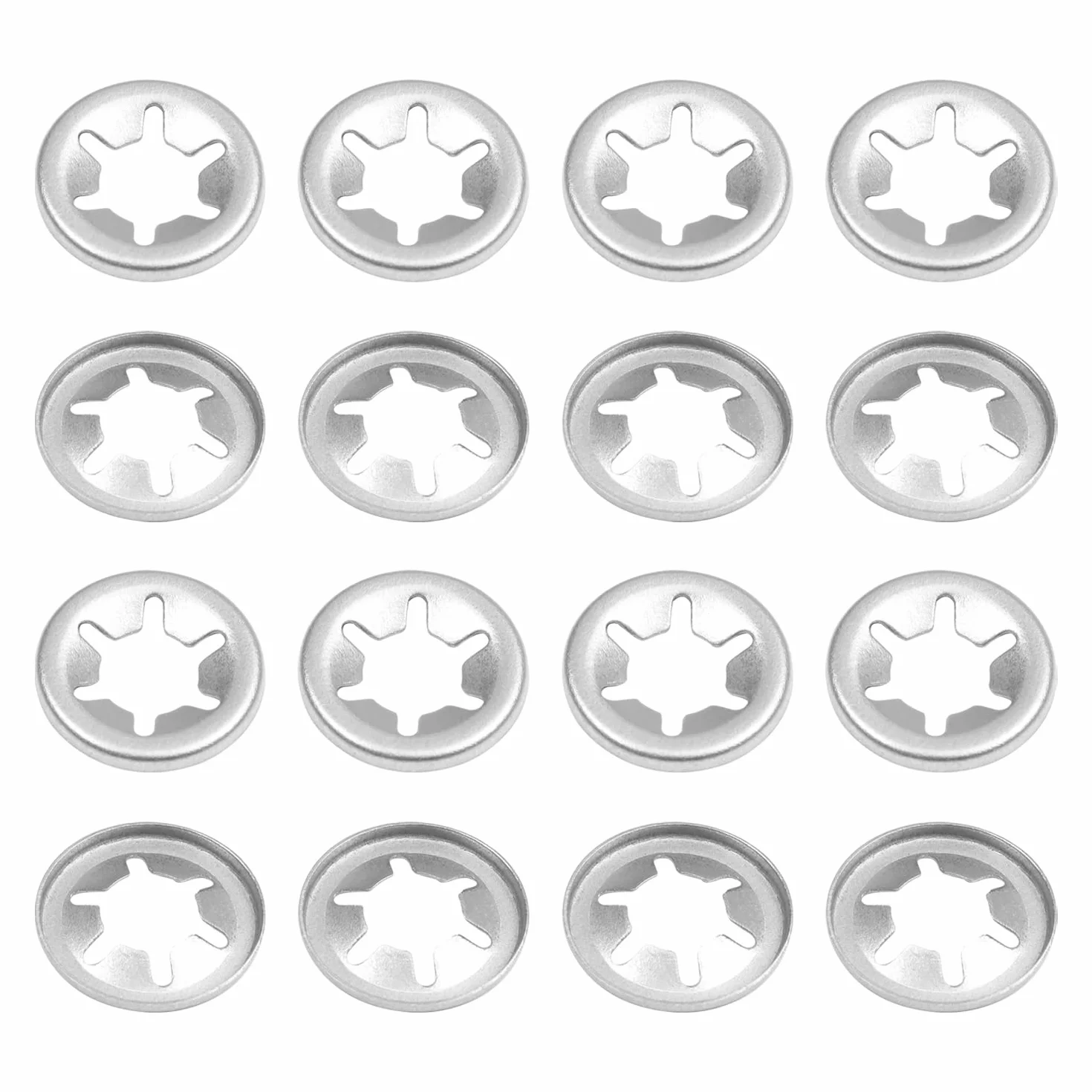 Othmro Starlock podkładka 7 mm średnica wewnętrzna 15 mm średnica zewnętrzna, wciskane podkładki blokujące klipsy zapięcie ze stali nierdzewnej 100 szt