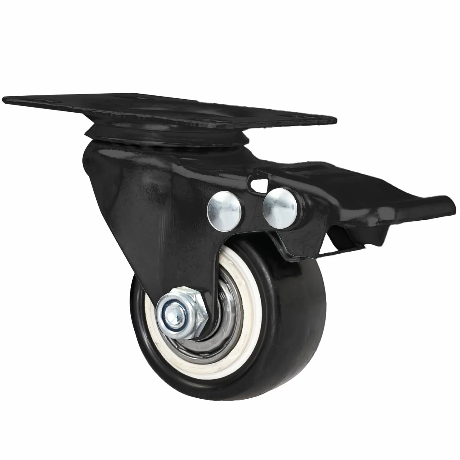 HMF 6710 kółka do dużych obciążeń z hamulcem z poliuretanu, 4 sztuki, 38 mm, do 300 kg, czarne