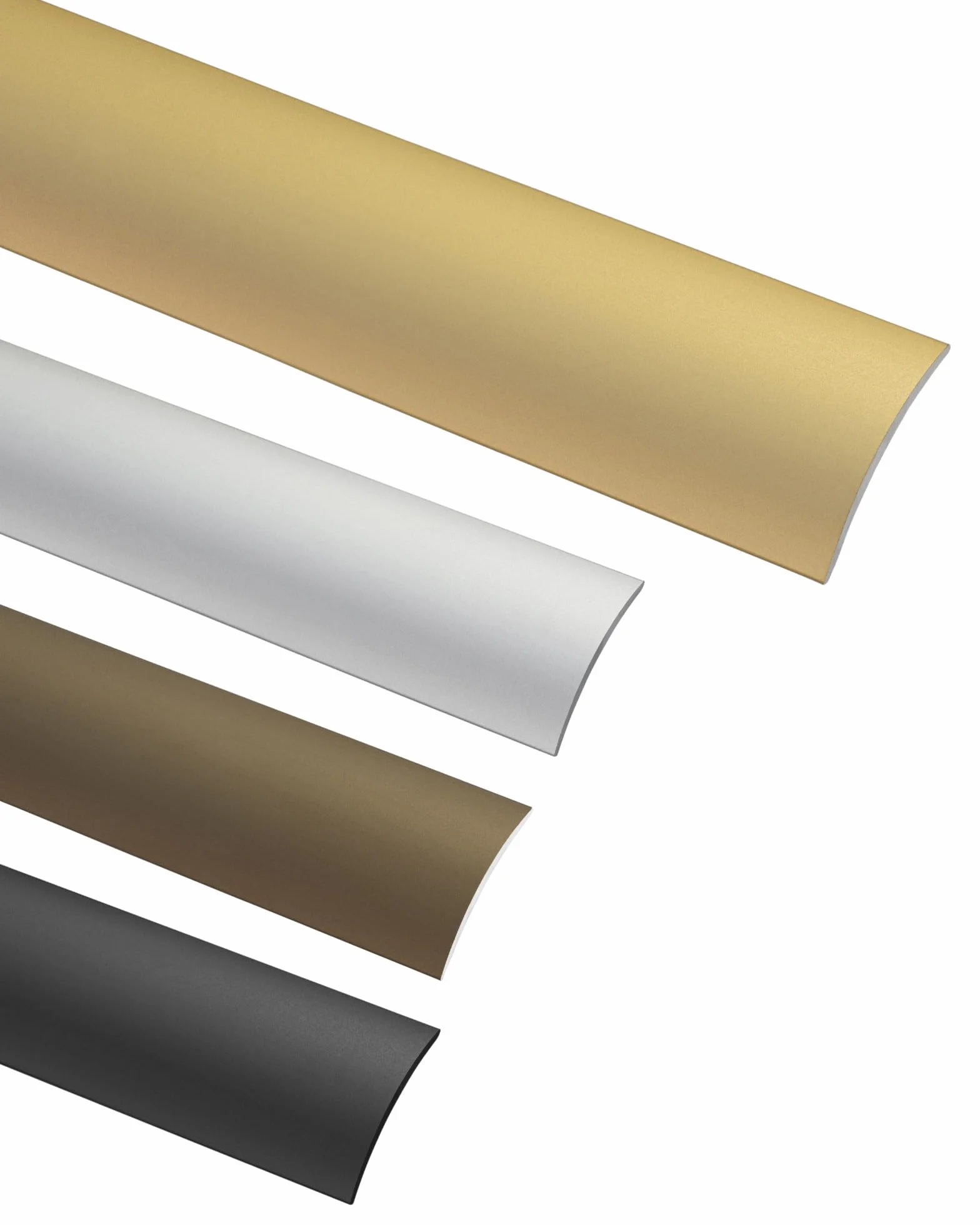 Gedotec Laminat listwa przejściowa winylu samoprzylepny profil podłogowy zakrzywiony | WYPRODUKOWANO W NIEMCZECH | Anodowany mosiądz aluminiowy | Profil 40 x 1000 mm | 1 szt.