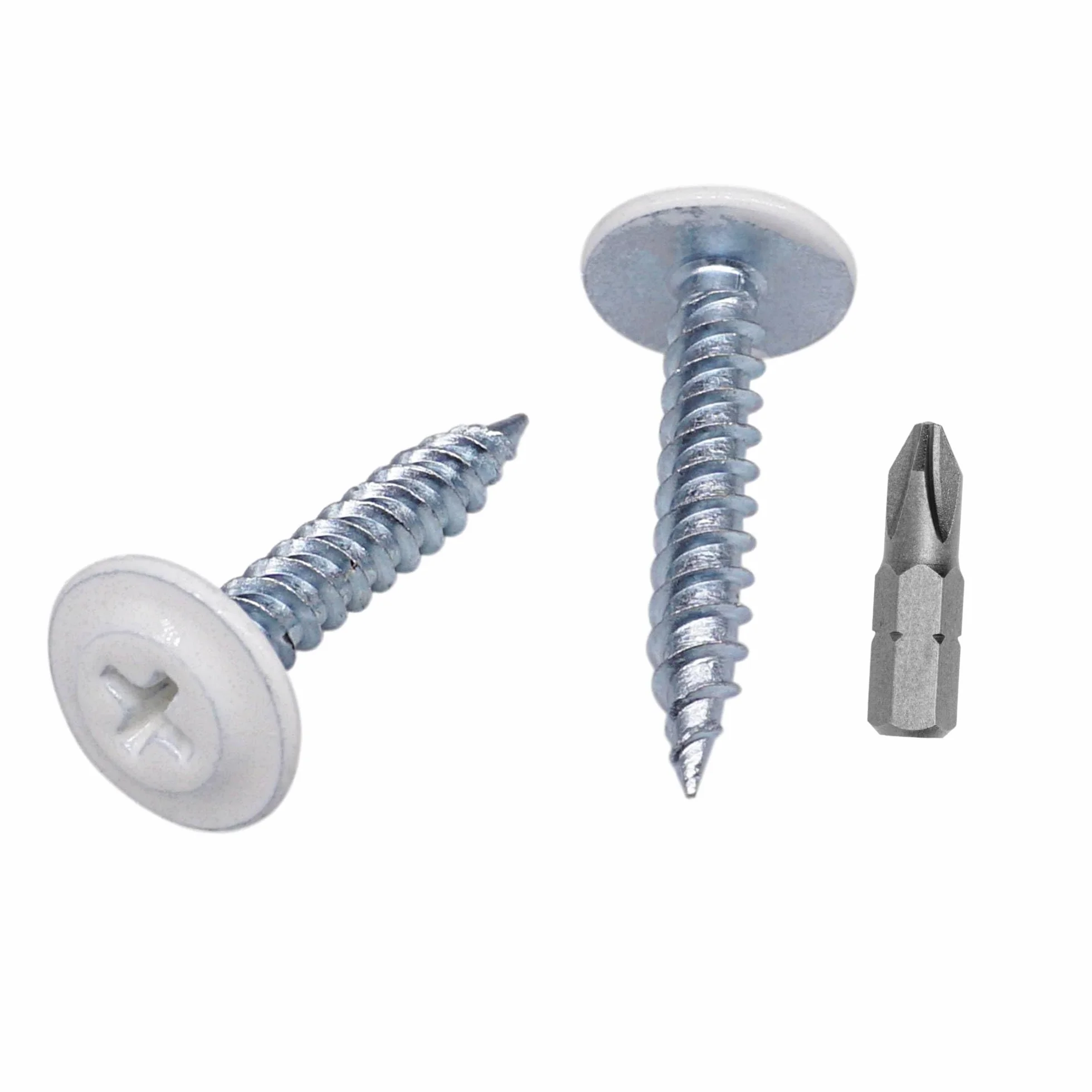 SKIR'CO (50 szt.) Malowane wkręty samogwintujące do drewna 4,2 x 25 mm, wkręt metalowy, łeb kratownicowy o zmodyfikowanym PH (czysta biel RAL 9010)