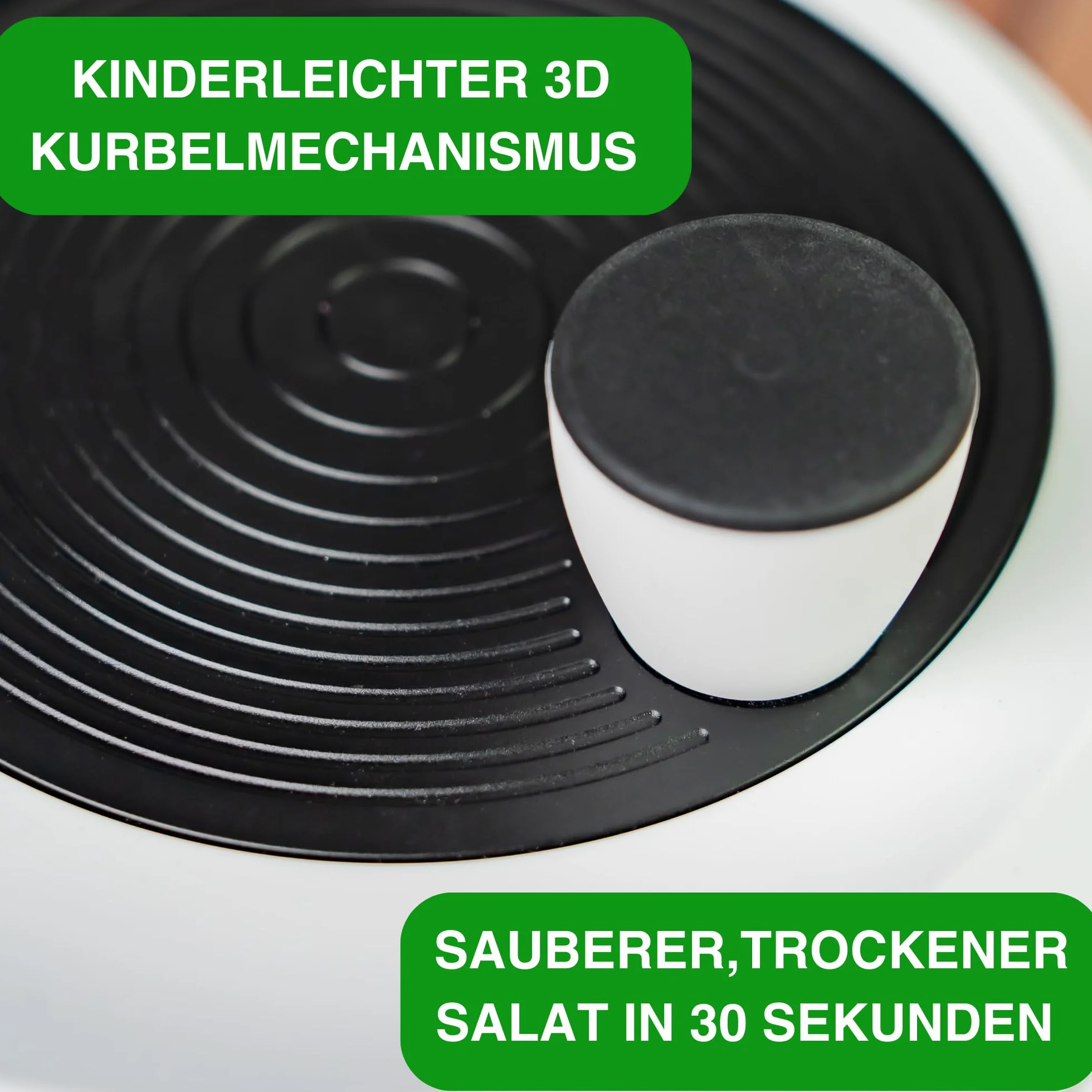 Thiru suszarka do sałaty 5L z shakerem do dressingu - innowacyjna 3D korbka - stabilna suszarka do sałaty duża w zestawie z eBookiem BPA FREE