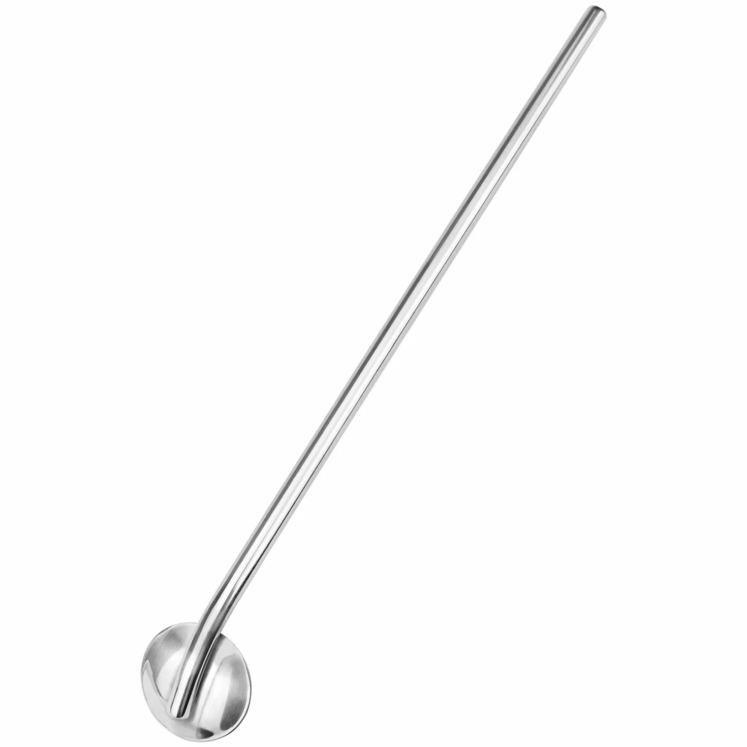 COM-FOUR® 10x lyzeczki ze slomka do picia ze szczoteczka do czyszczenia - lyzki ze slomka ze stali nierdzewnej - slomka do picia z lyzeczka do mieszania - wielokrotnego uzytku (Lyzki ze stali nierdzewnej - 10 sztuk)