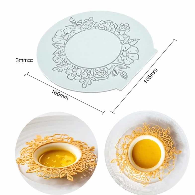 Silikonowa mata do fondantu, forma do odlewania cukru, jadalne ciasto, kuchnia molekularna, dekoracja, forma do ciasta, koronki silikonowe, okrągłe girlandy