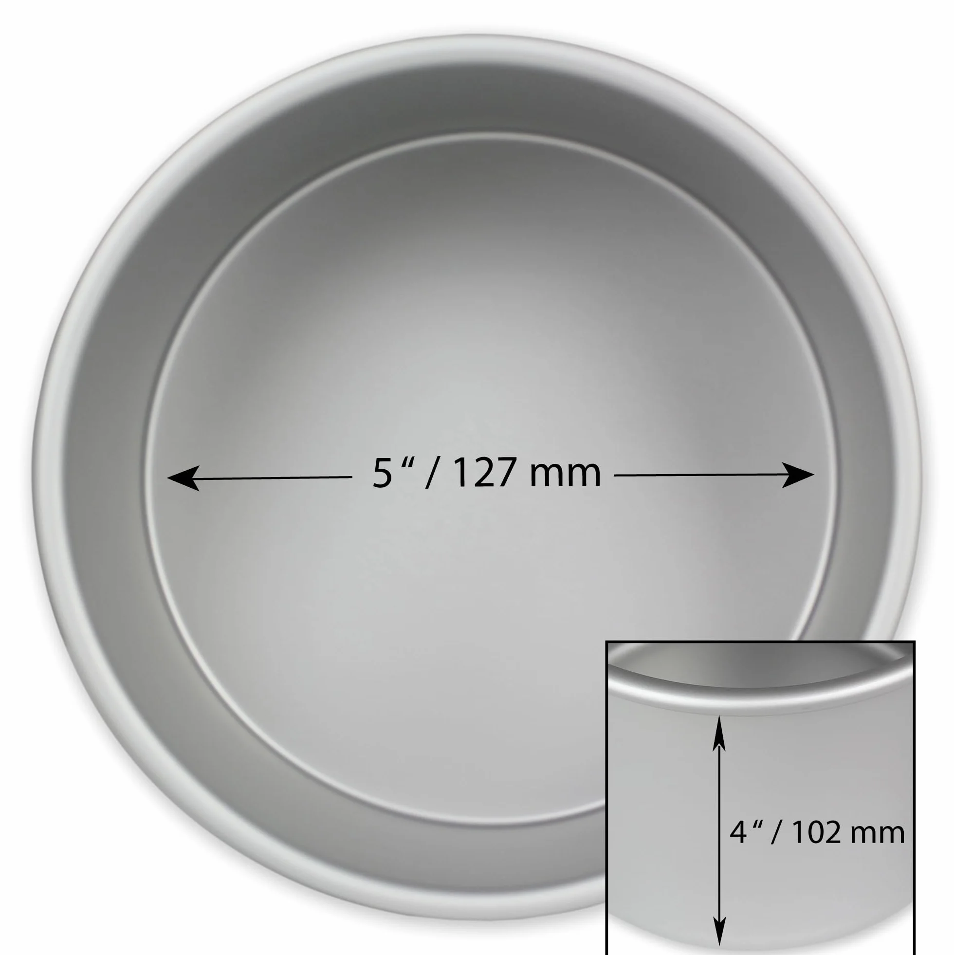 PME Okrągła forma do pieczenia z anodowanego aluminium, 127 x 102 mm, 12,7 cm