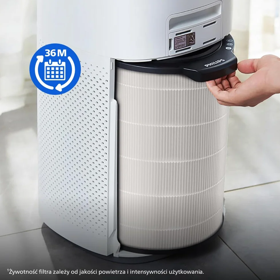 Philips Oryginalny filtr wymienny do oczyszczacza powietrza serii 3000i, AC3033, AC3036, AC3039, AC3055, AC3058, AC3059, NanoProtect HEPA + węgiel aktywny, żywotność do 36 miesięcy (FY3430/30)