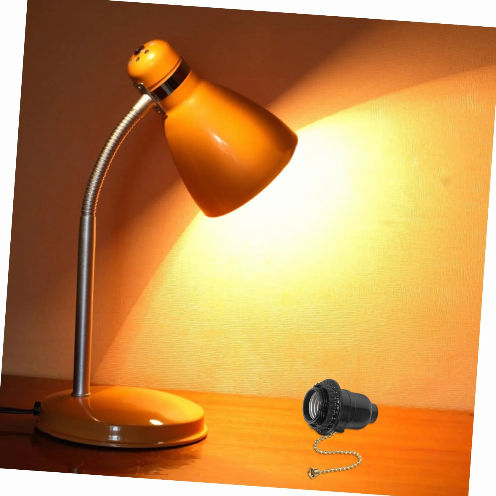 OSALADI 2kawałki Oprawa Lampy Sufitowej Łańcuchem Czarna Podstawka Do Lamp Wymiennym Gniazdem Uniwersalne Zastosowanie Do Lamp Stołowych Podłogowych